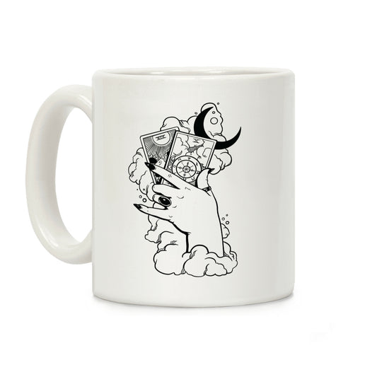 Hand Holding Tarot Cards Coffee Mug