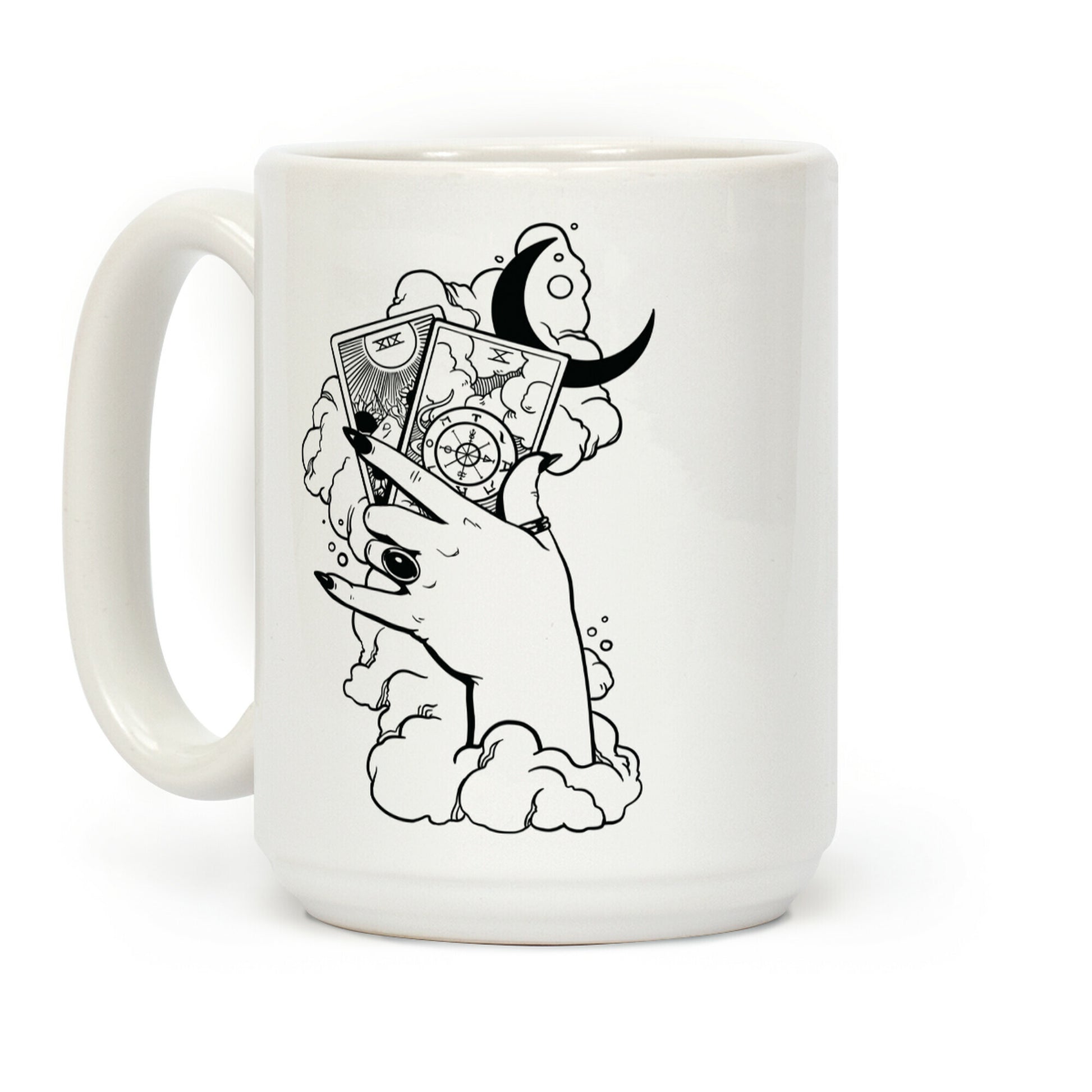 Hand Holding Tarot Cards Coffee Mug