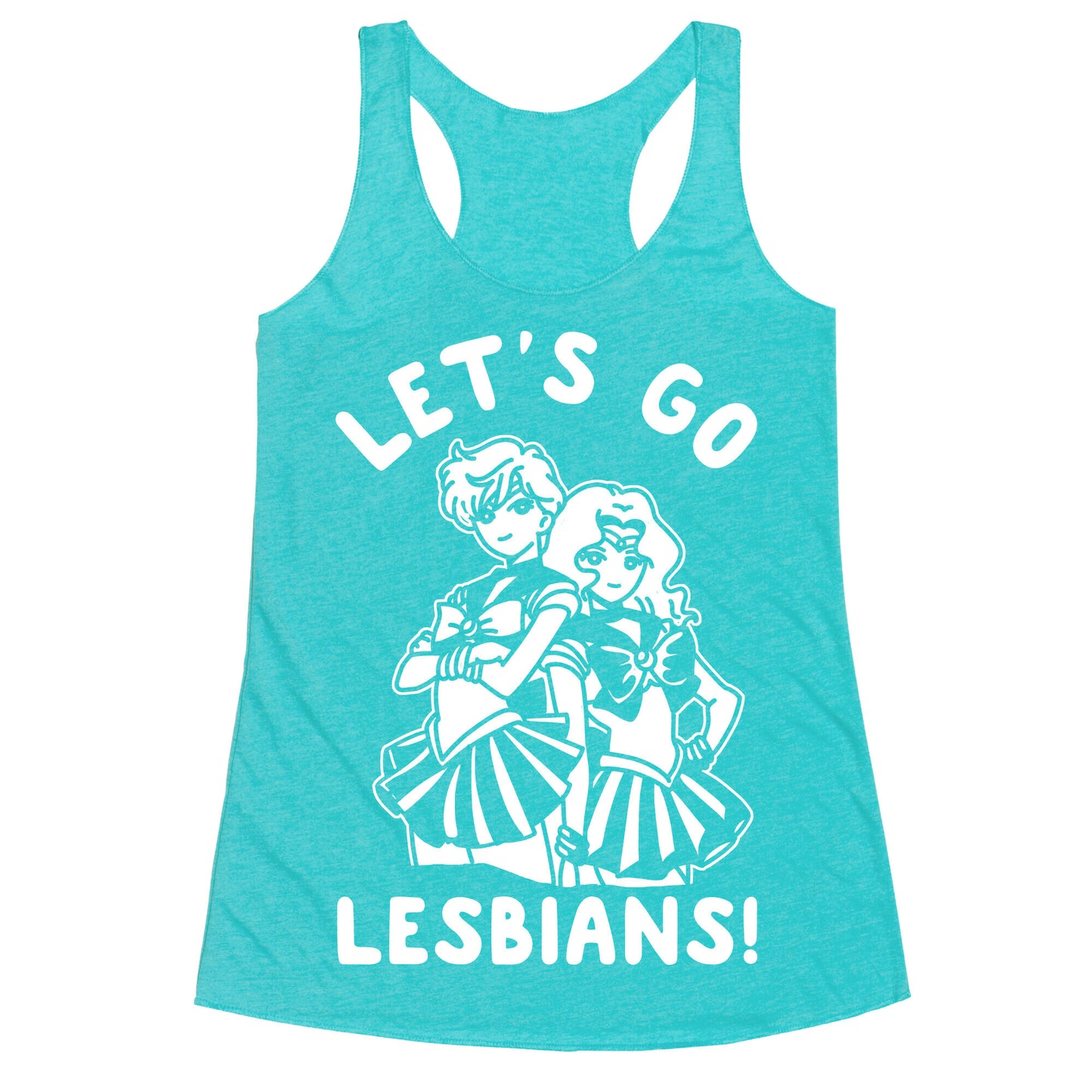 Let's Go Lesbians Uranus Neptune Racerback Tank
