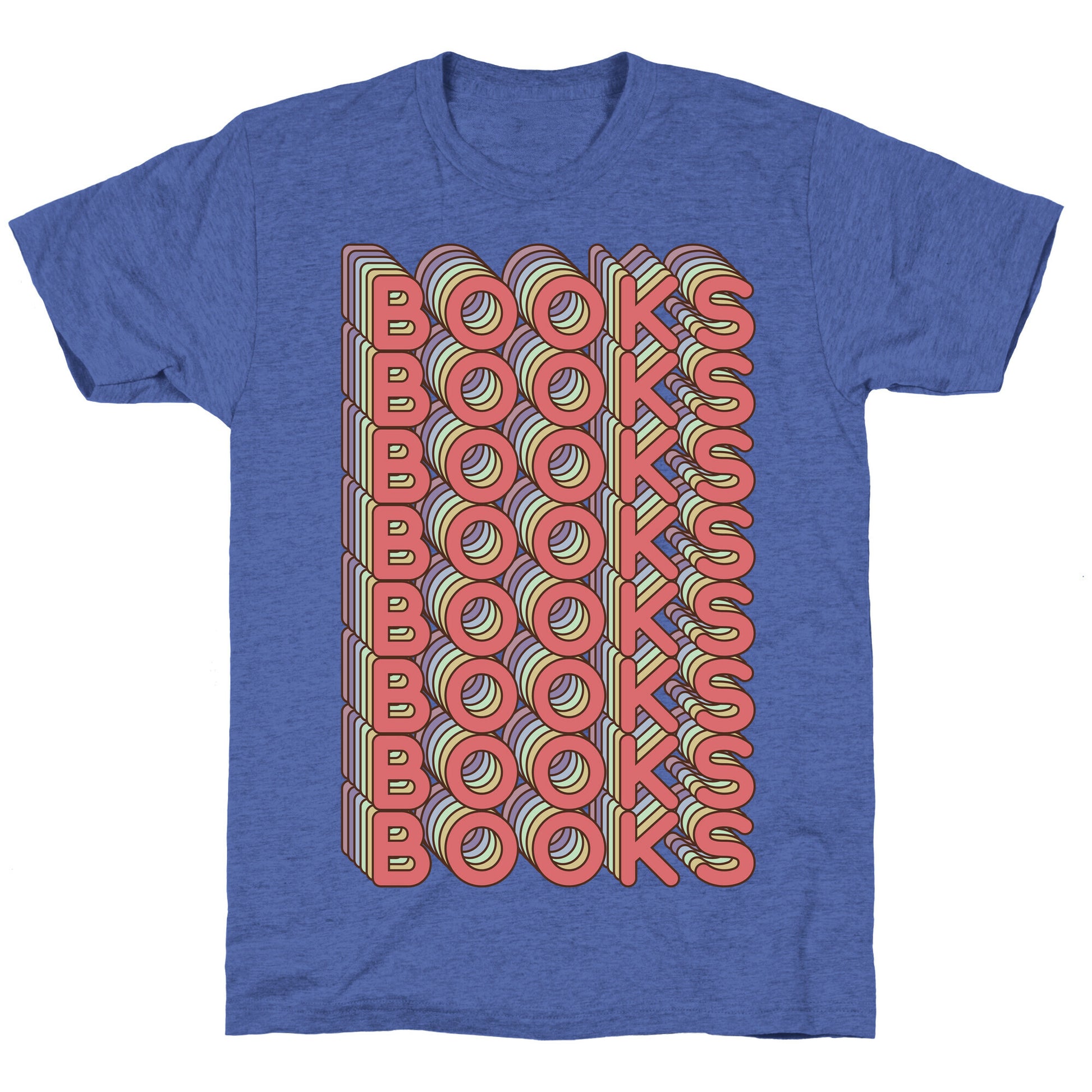 Books Retro Rainbow  Unisex Triblend Tee