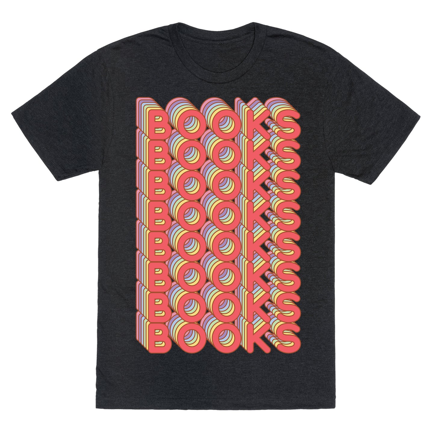 Books Retro Rainbow Unisex Triblend Tee