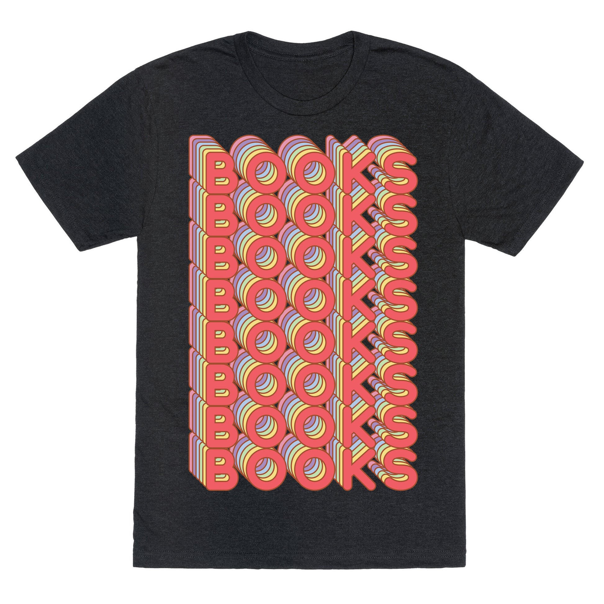 Books Retro Rainbow  Unisex Triblend Tee
