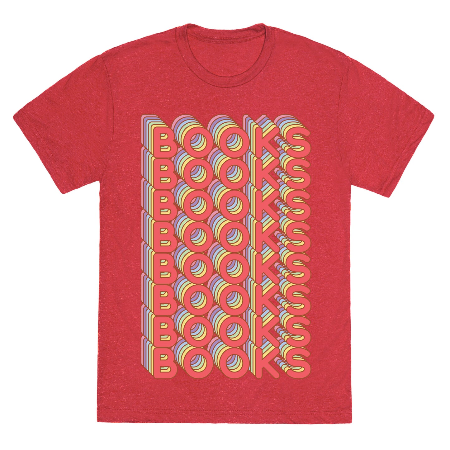 Books Retro Rainbow Unisex Triblend Tee