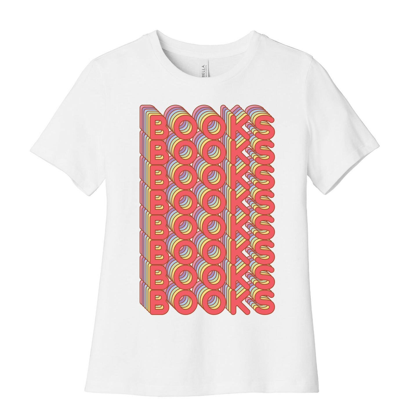 Books Retro Rainbow Women's Cotton Tee
