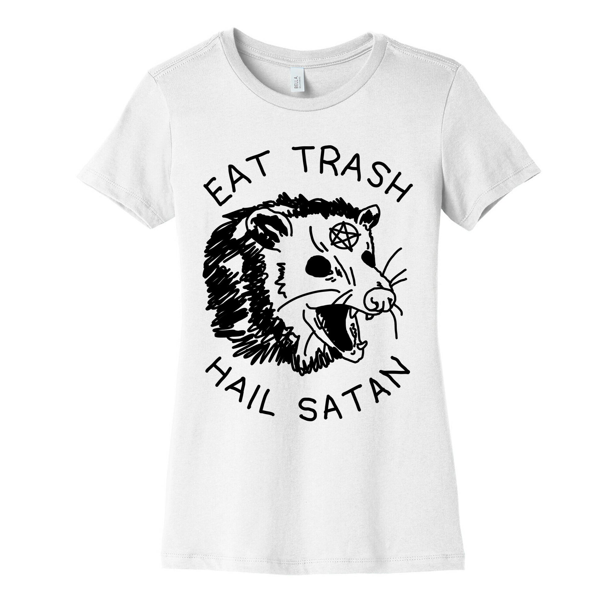Eat Trash Hail Satan Possum Women's Cotton Tee