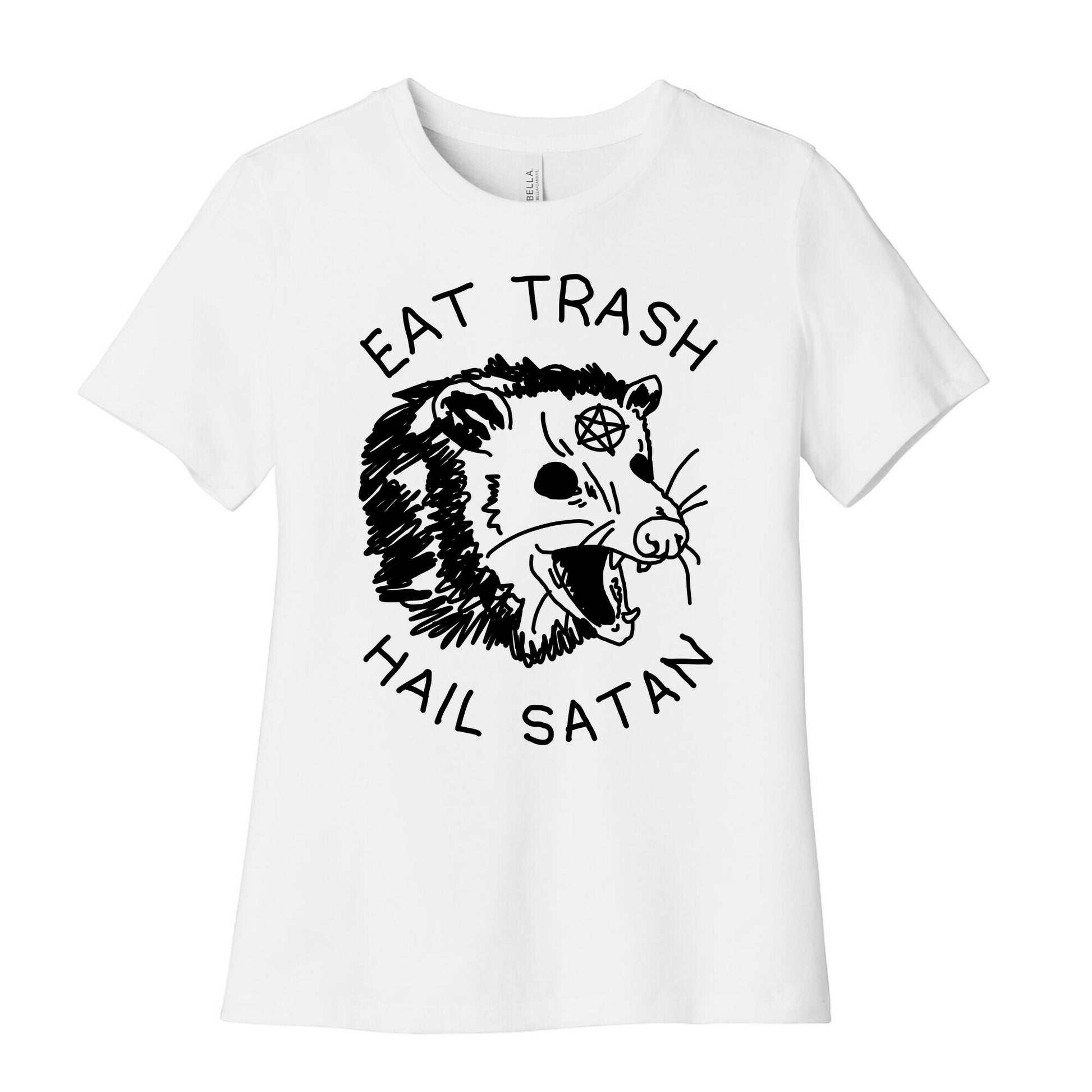 Eat Trash Hail Satan Possum Women's Cotton Tee
