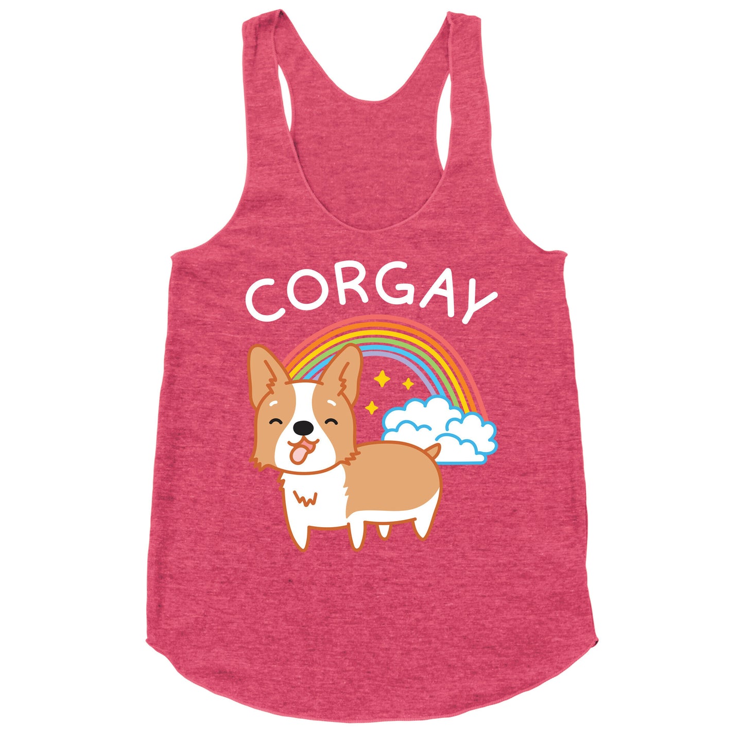 Corgay Gay Corgi Racerback Tank
