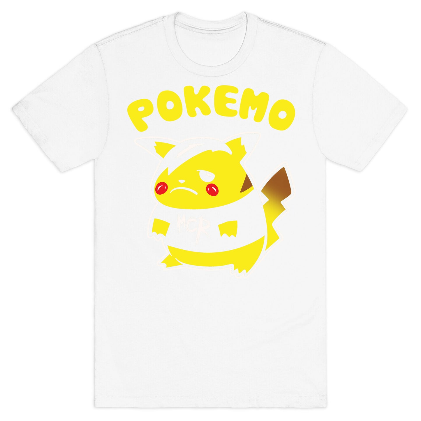 Pokemo Parody White Print T-Shirt