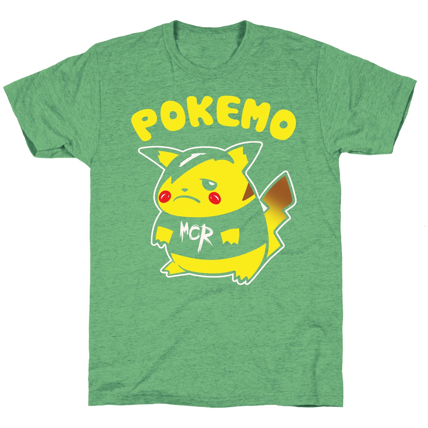 Pokemo Parody White Print Unisex Triblend Tee