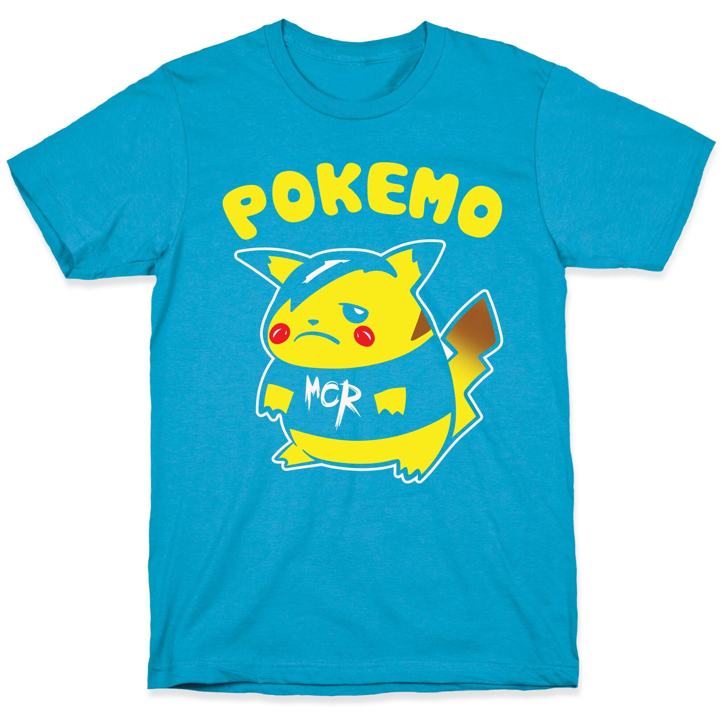 Pokemo Parody White Print Unisex Triblend Tee
