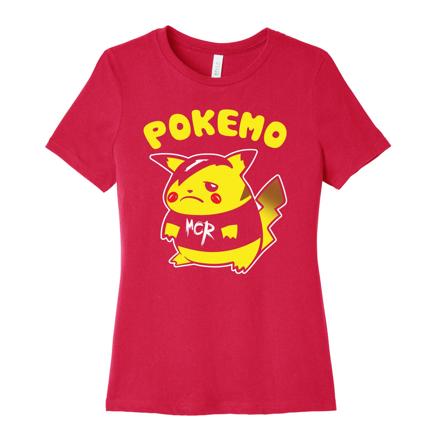 Pokemo Parody White Print Women's Cotton Tee