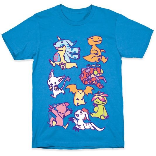 Digital Monsters Pattern T-Shirt