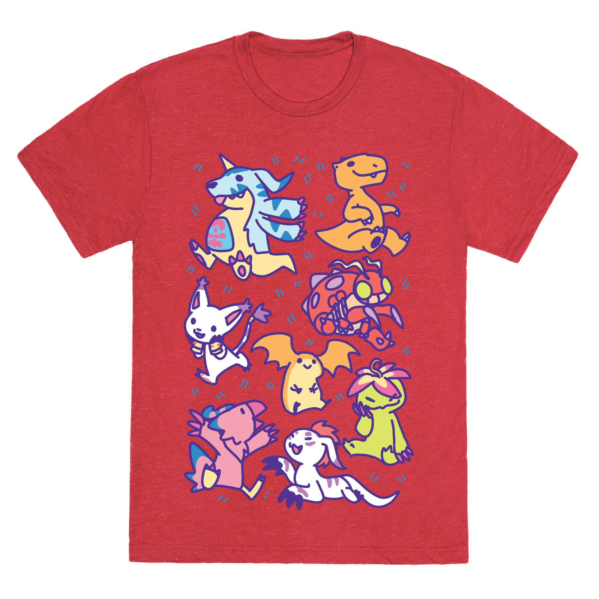 Digital Monsters Pattern Unisex Triblend Tee