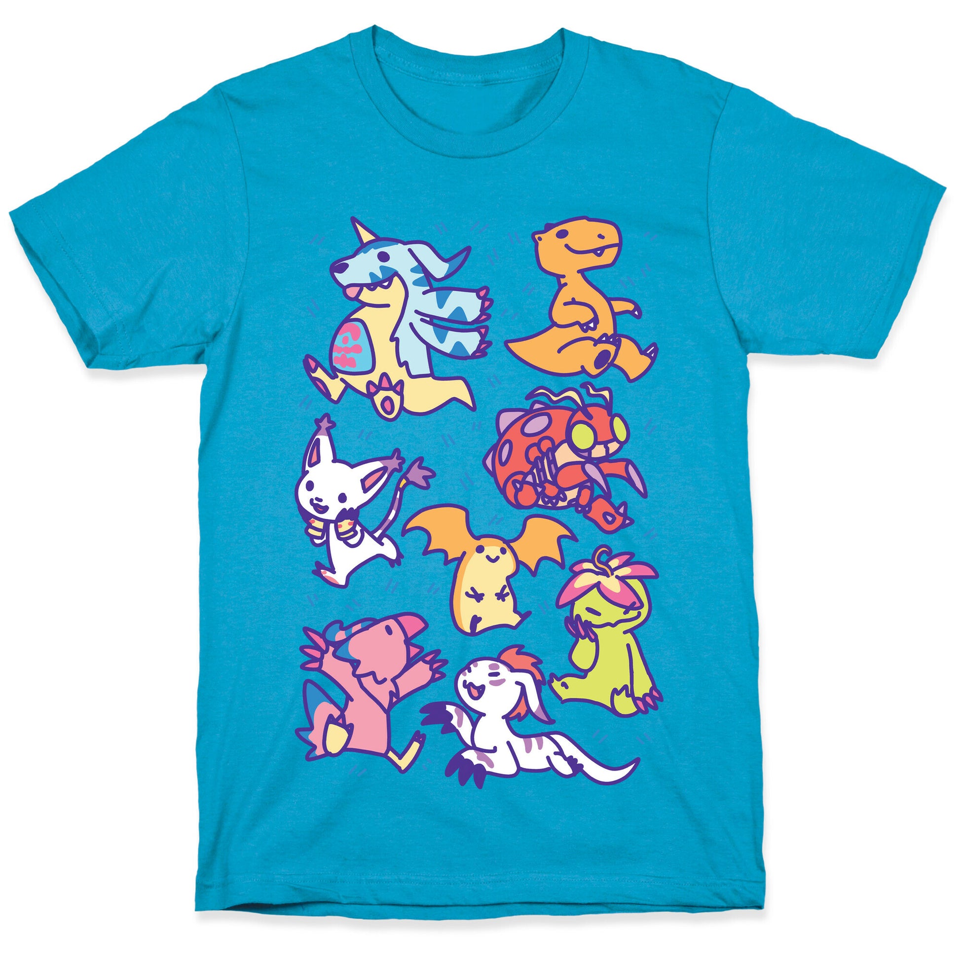 Digital Monsters Pattern Unisex Triblend Tee