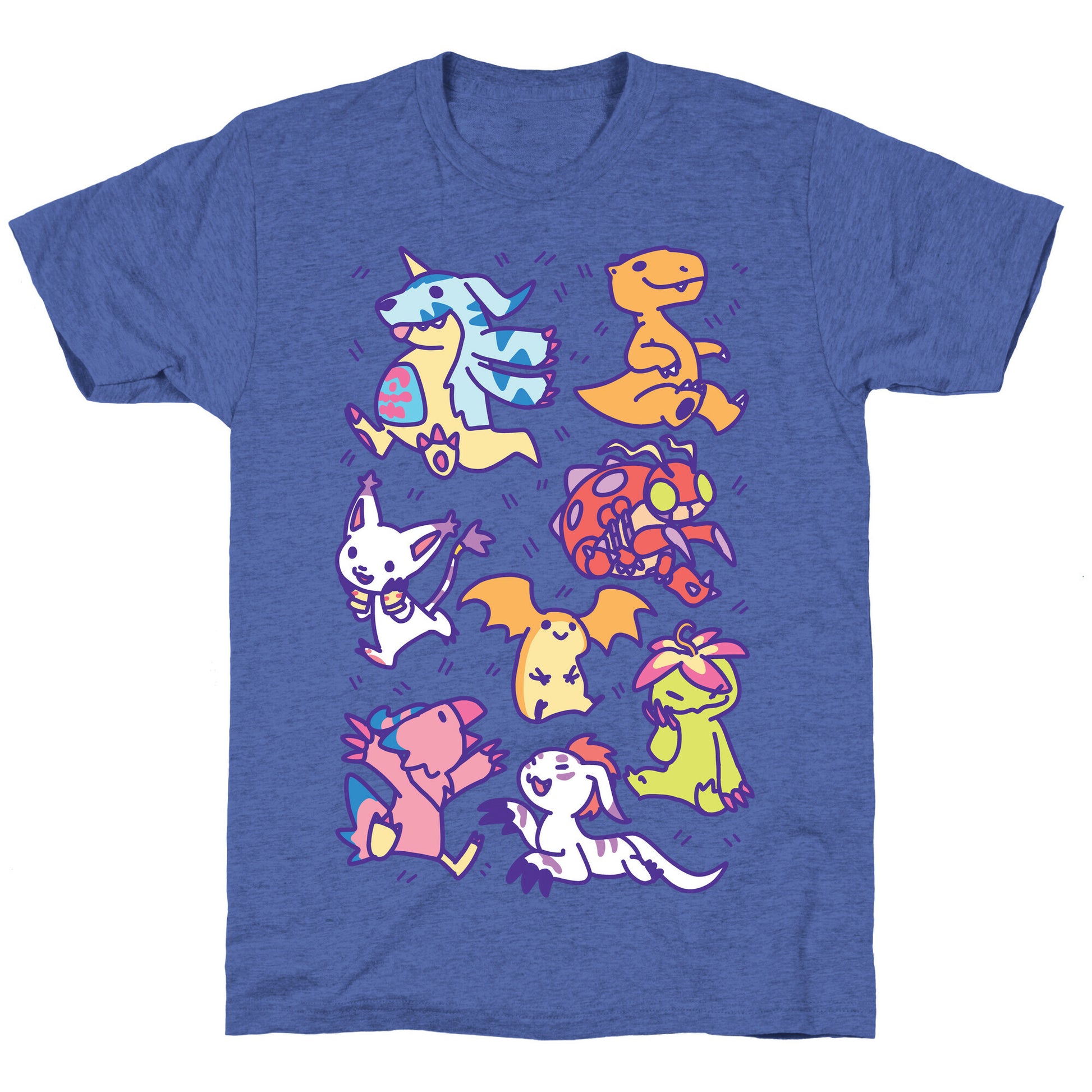 Digital Monsters Pattern Unisex Triblend Tee