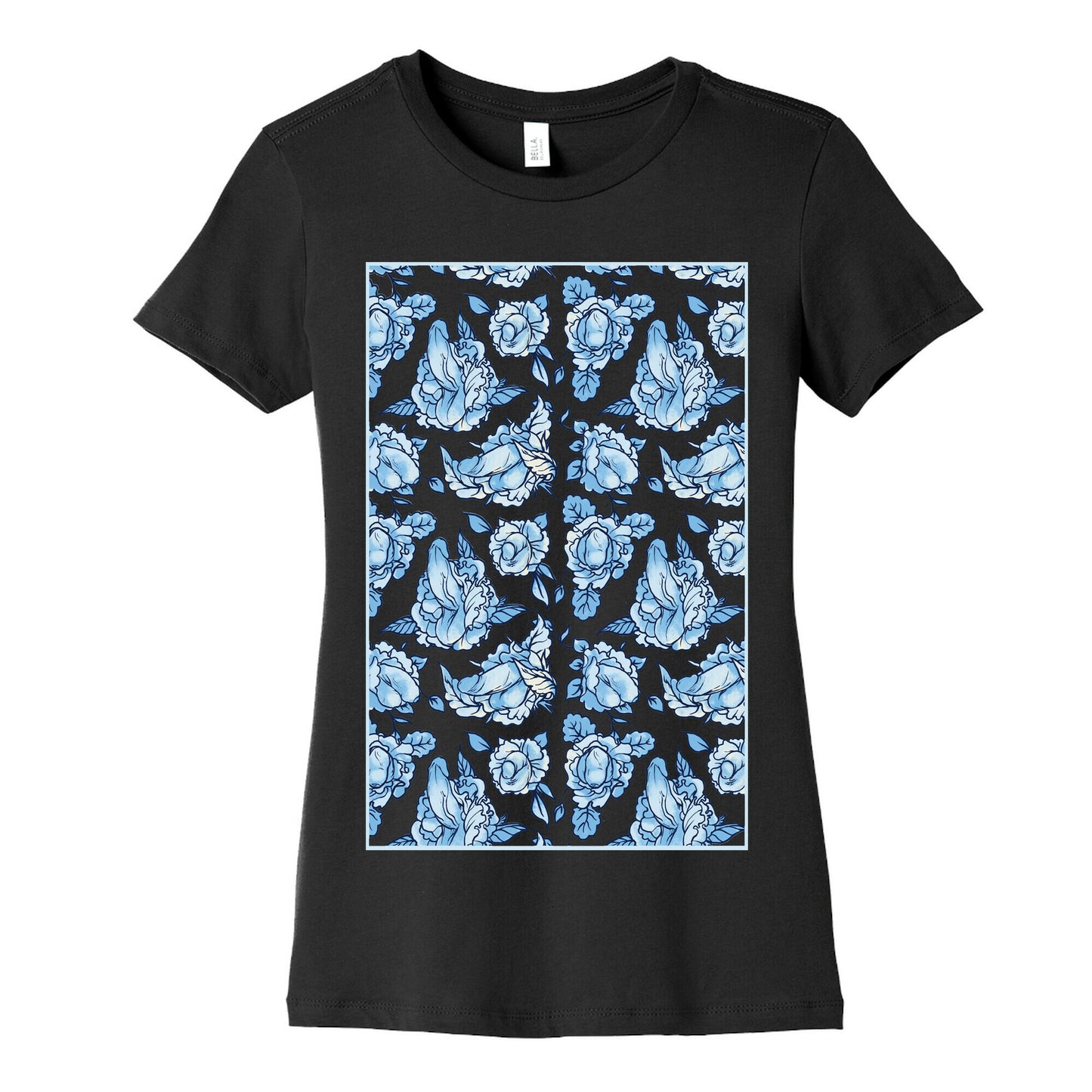 Floral Penis Pattern Women's Cotton Tee