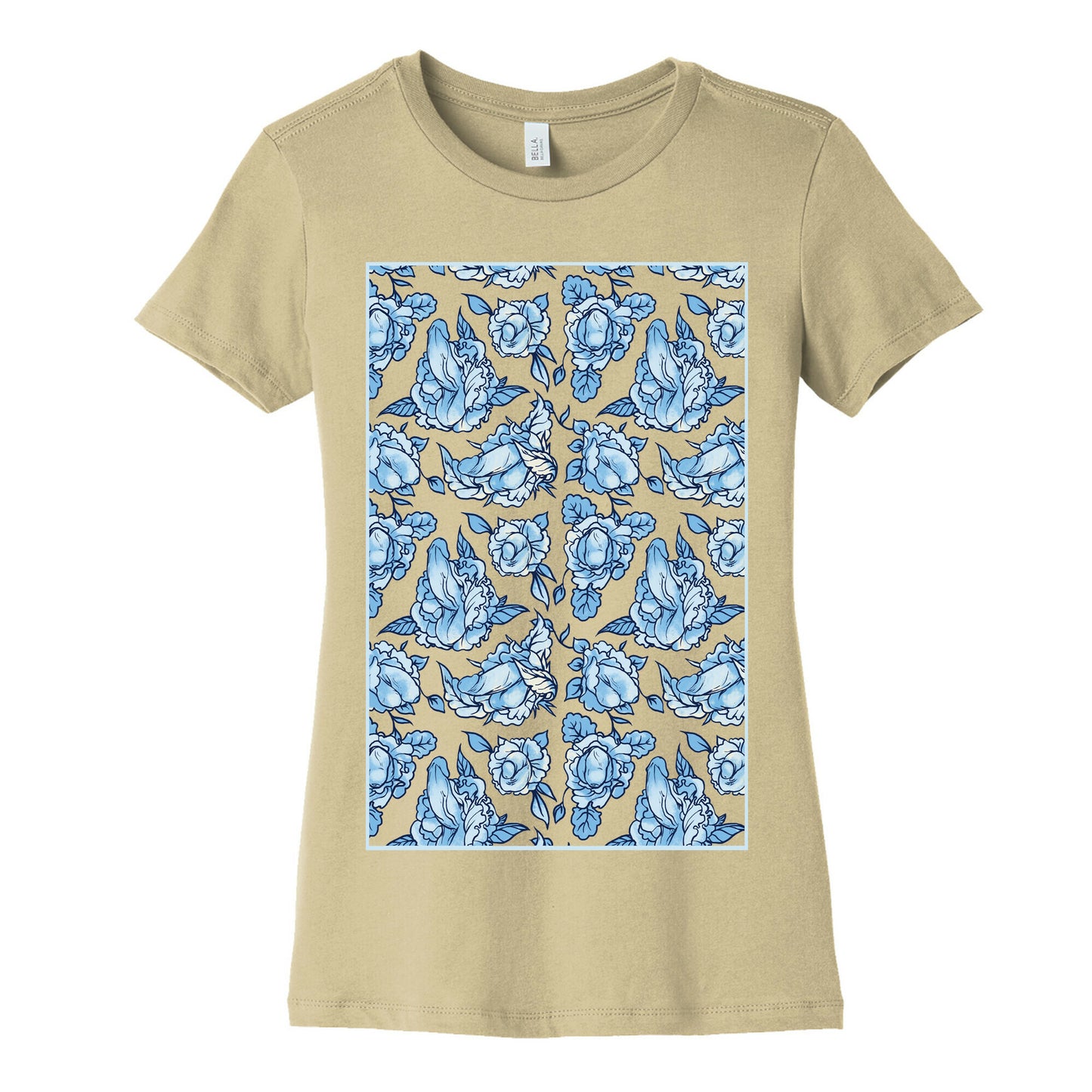 Floral Penis Pattern Women's Cotton Tee