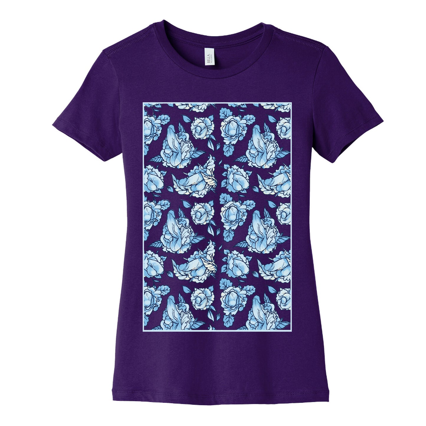 Floral Penis Pattern Women's Cotton Tee