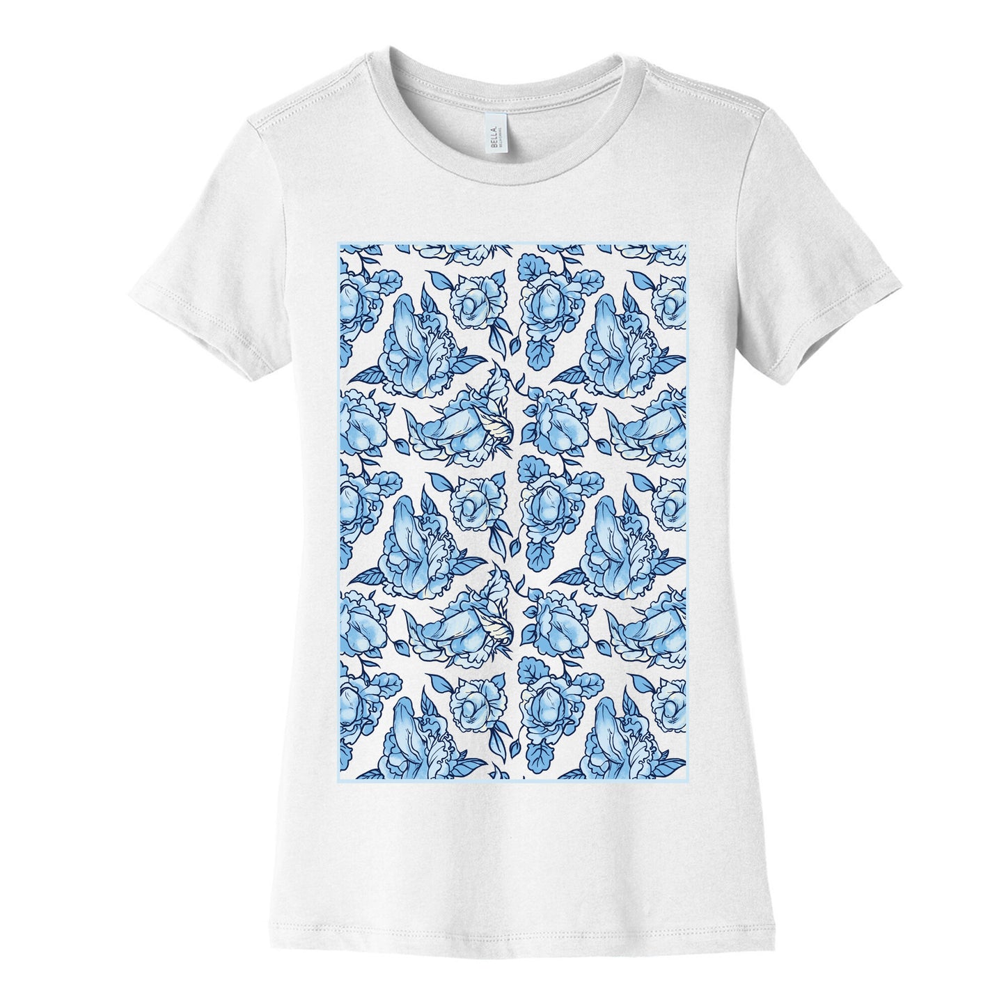 Floral Penis Pattern Women's Cotton Tee