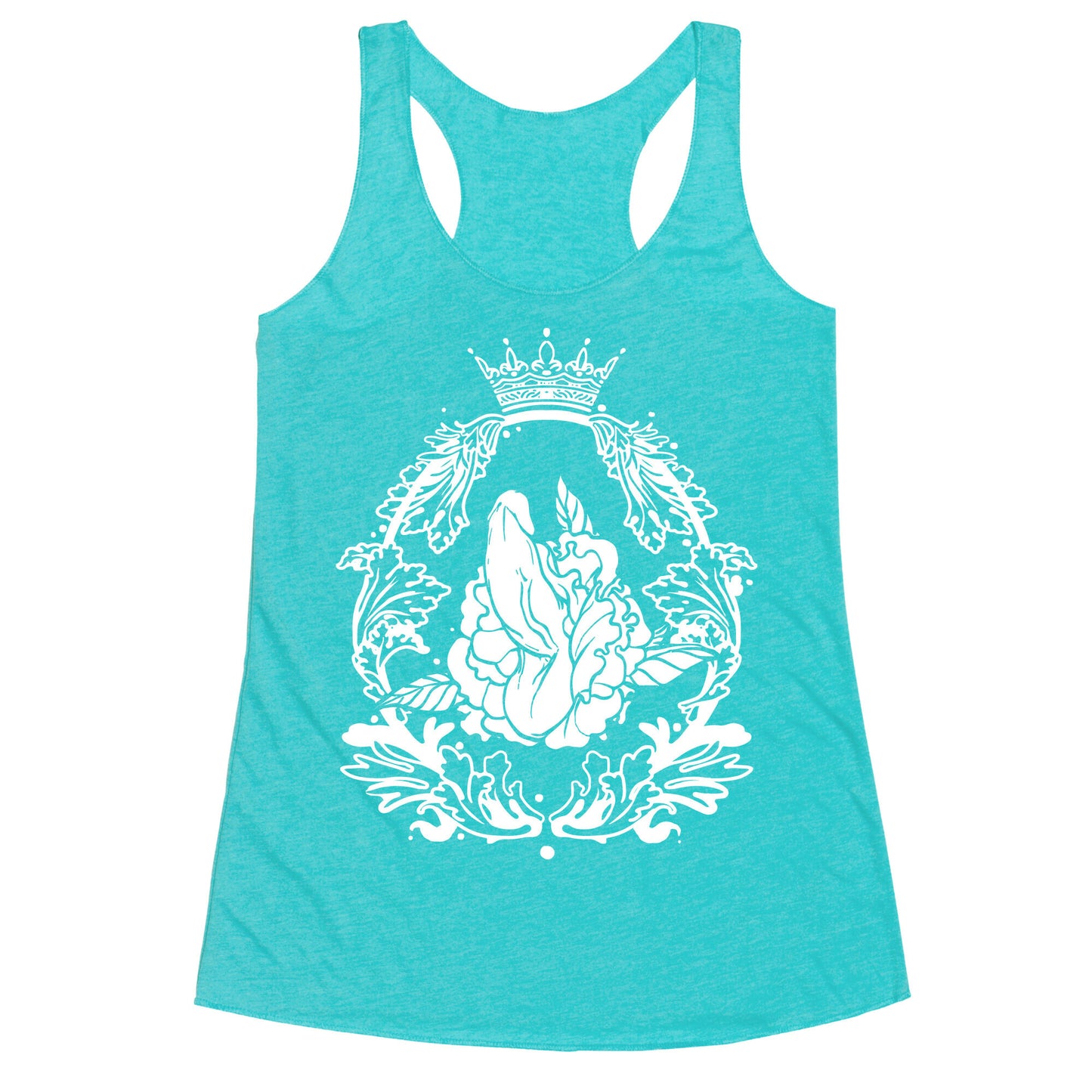 Floral Penis in Baroque Frame Racerback Tank