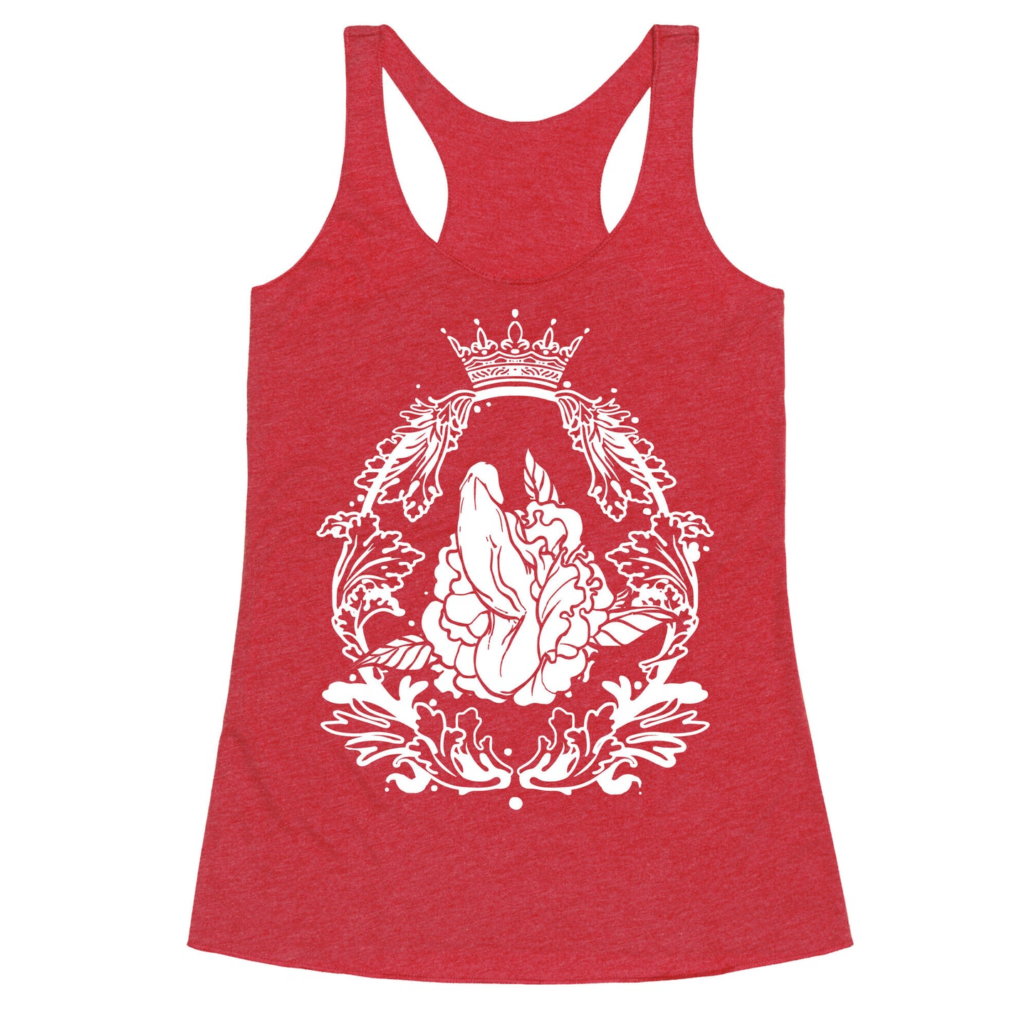 Floral Penis in Baroque Frame Racerback Tank