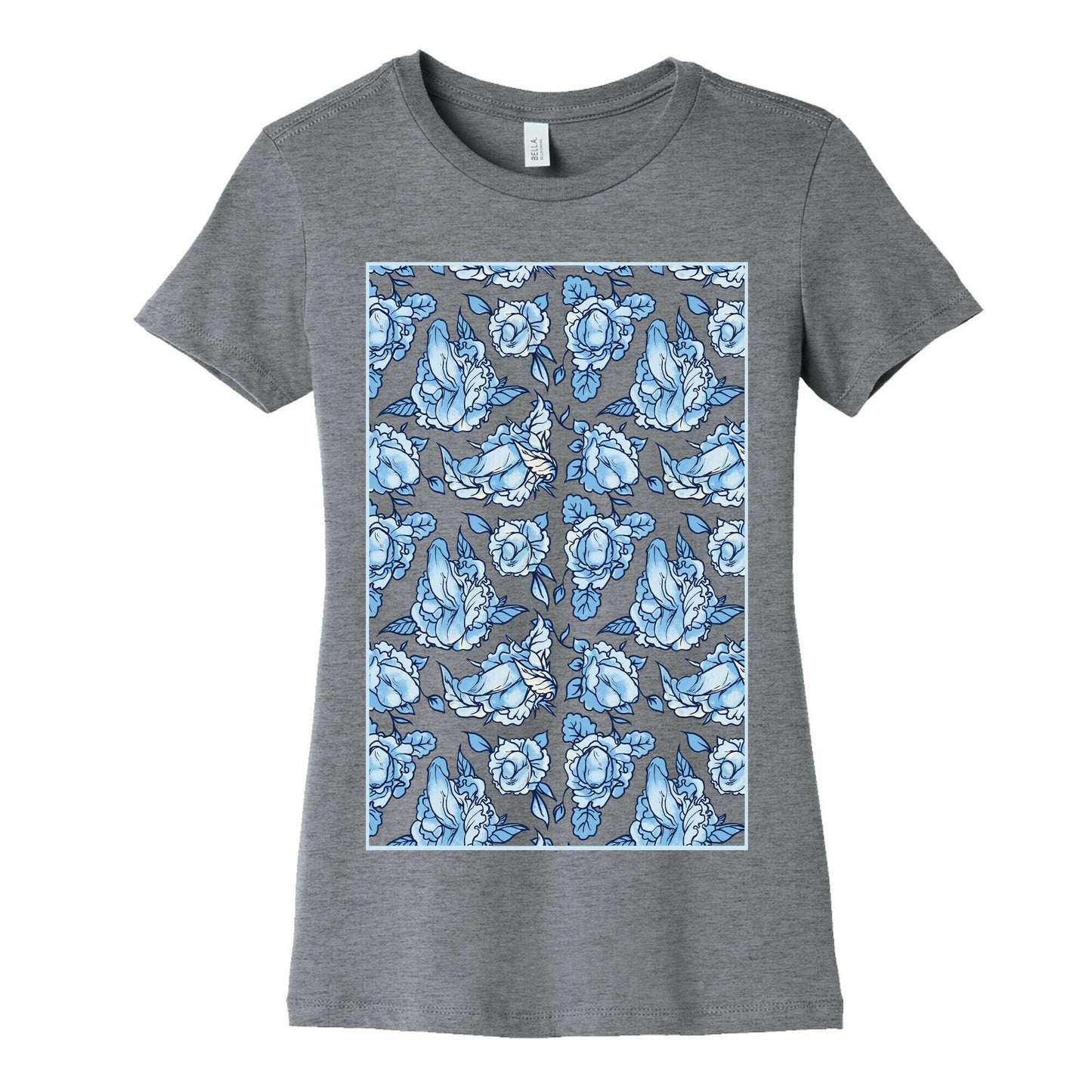 Floral Penis Pattern Women's Cotton Tee