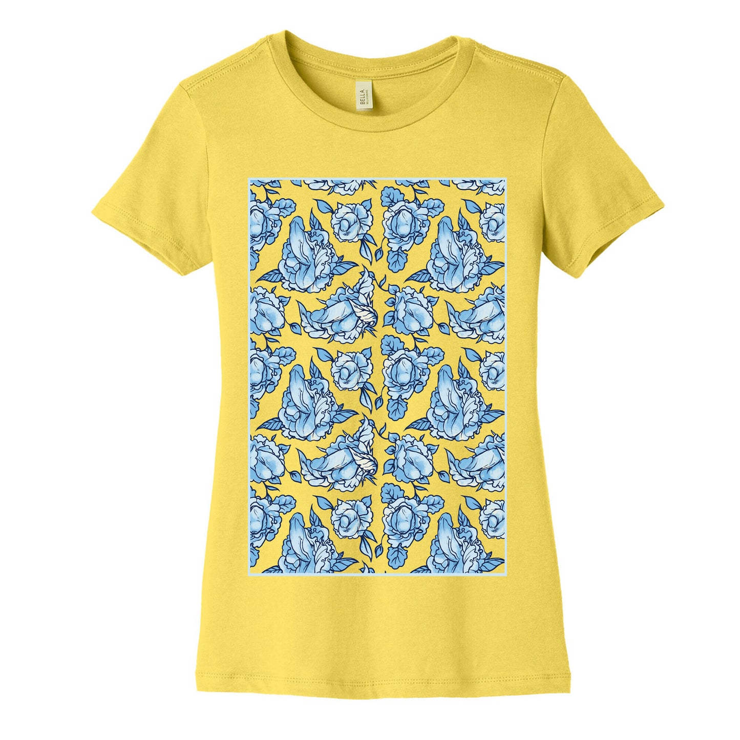 Floral Penis Pattern Women's Cotton Tee