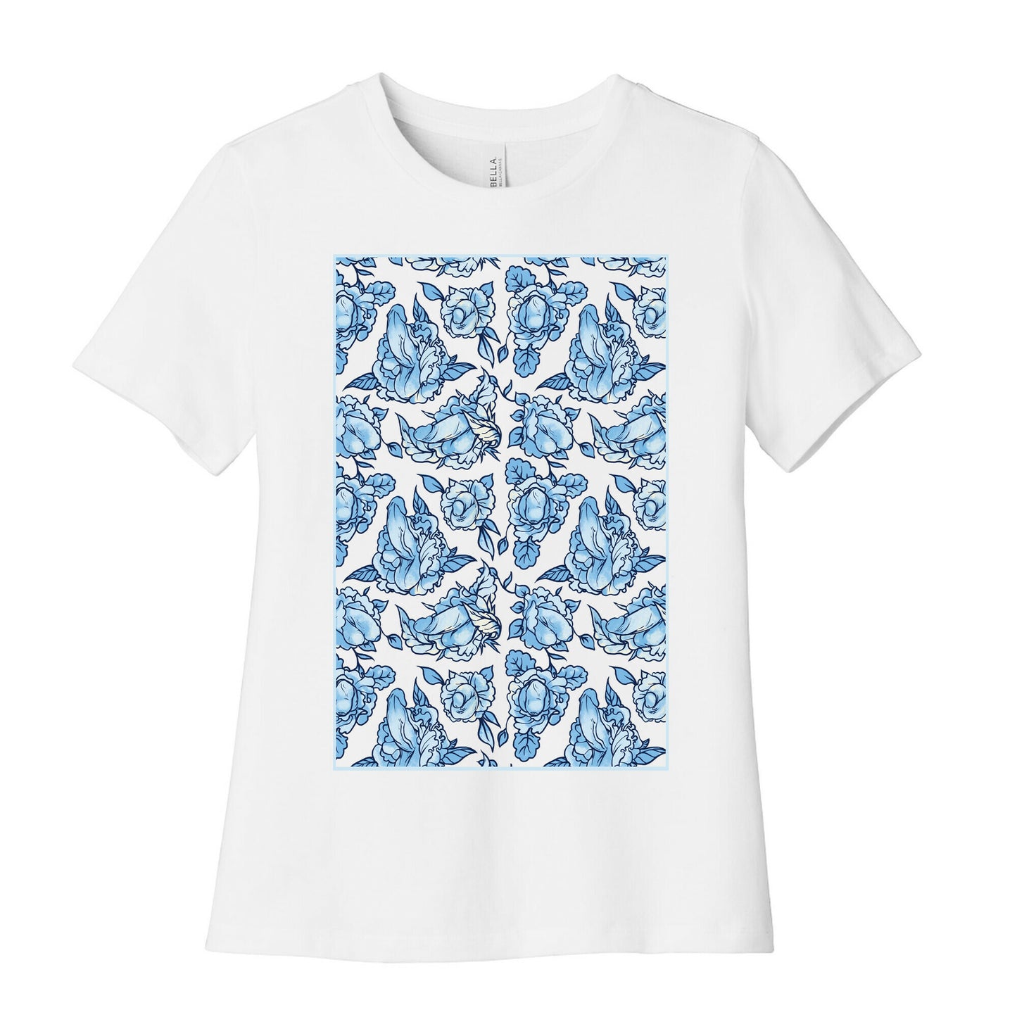 Floral Penis Pattern Women's Cotton Tee