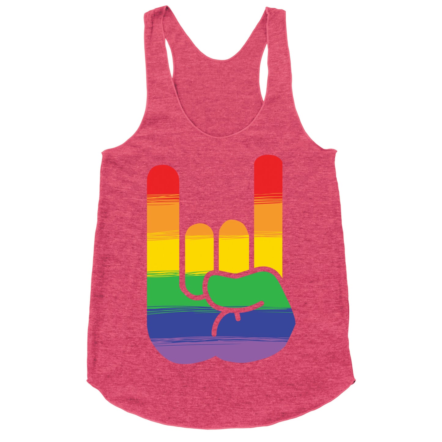 Rock On Gay Pride Racerback Tank