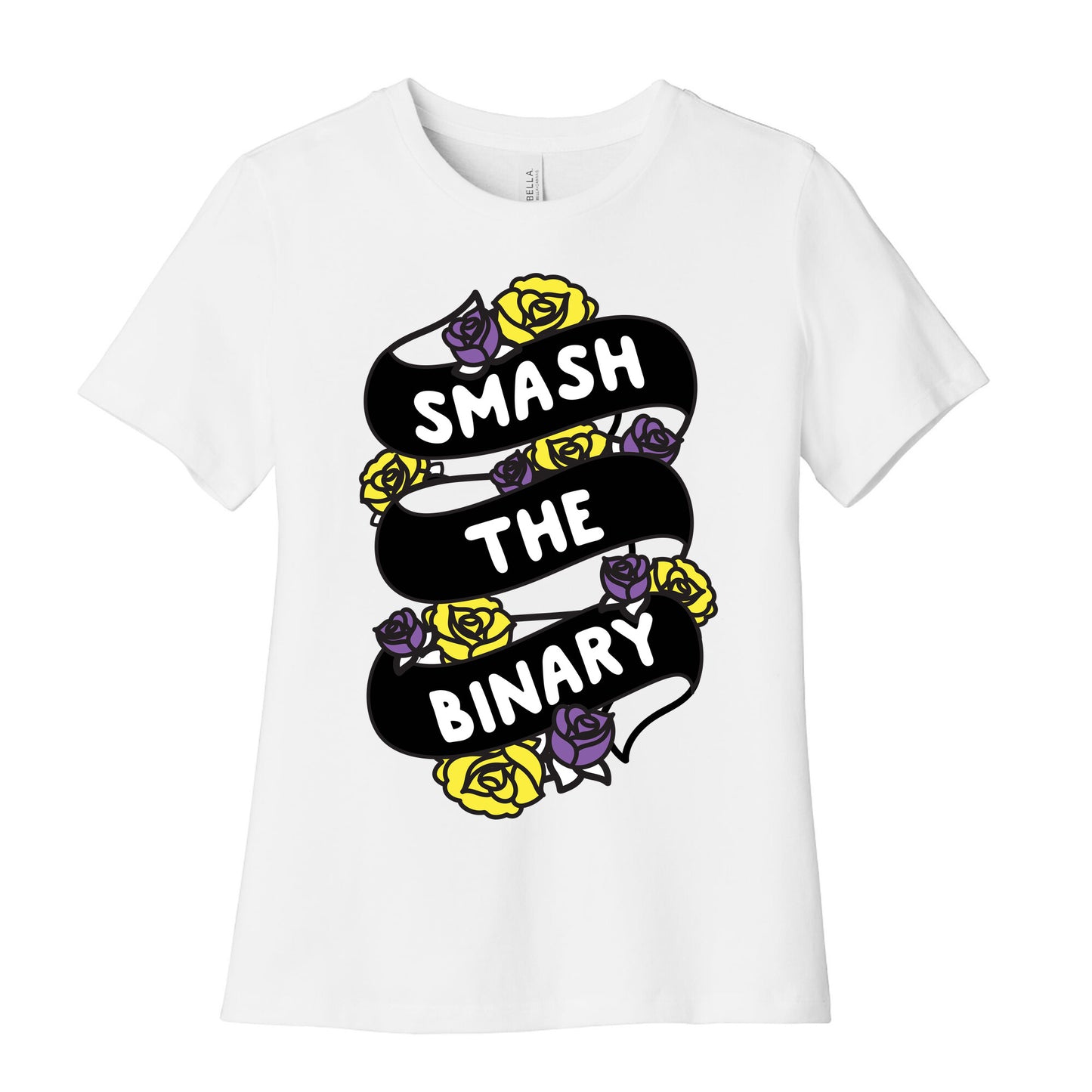 Smash The Binary Ribbon Women's Cotton Tee
