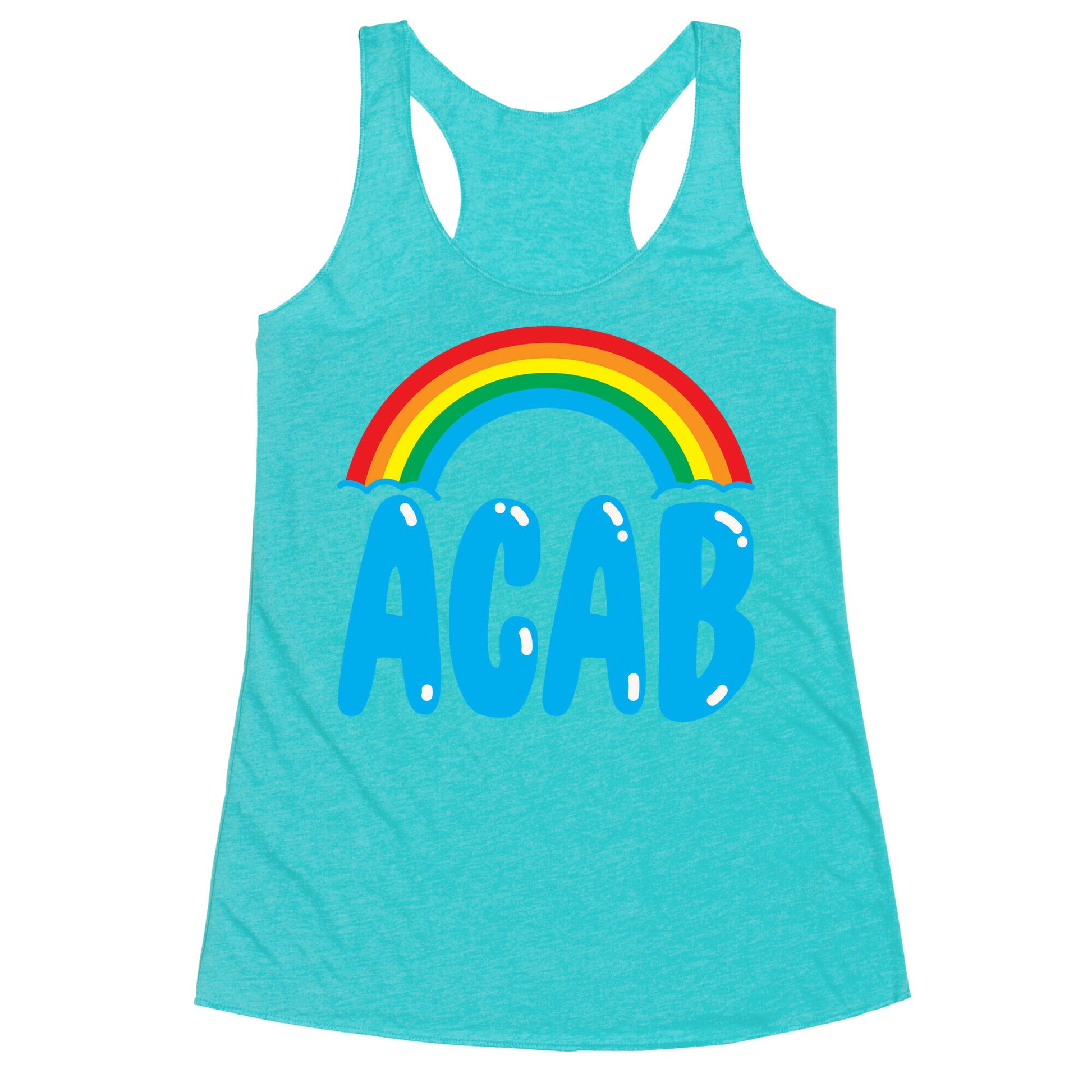 ACAB White Print Racerback Tank