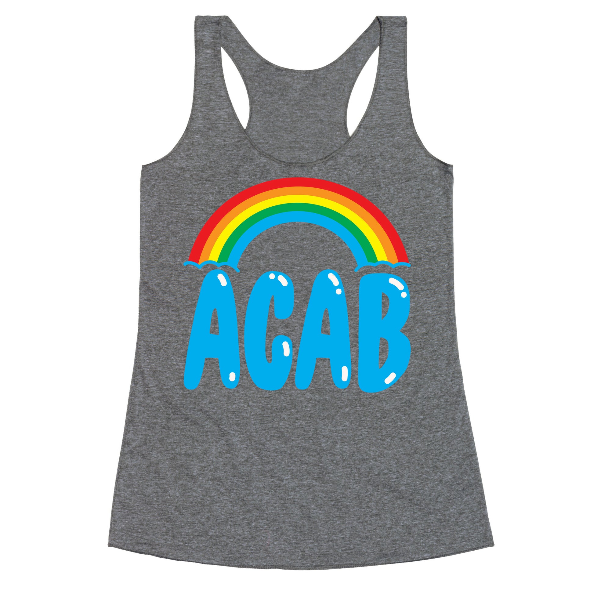 ACAB White Print Racerback Tank