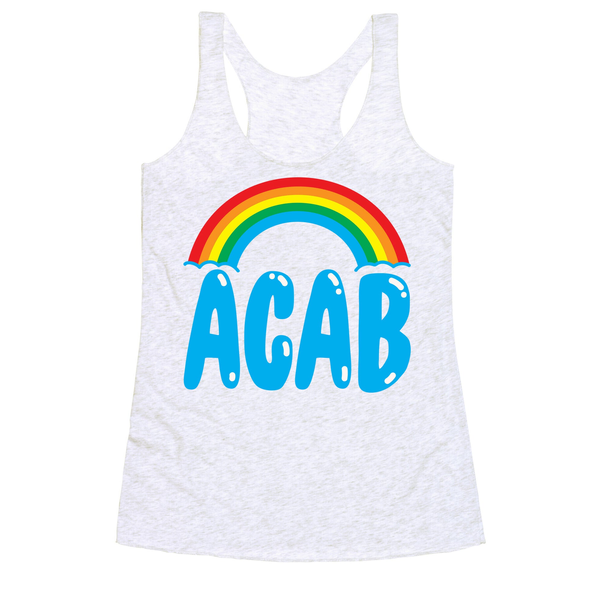 ACAB White Print Racerback Tank