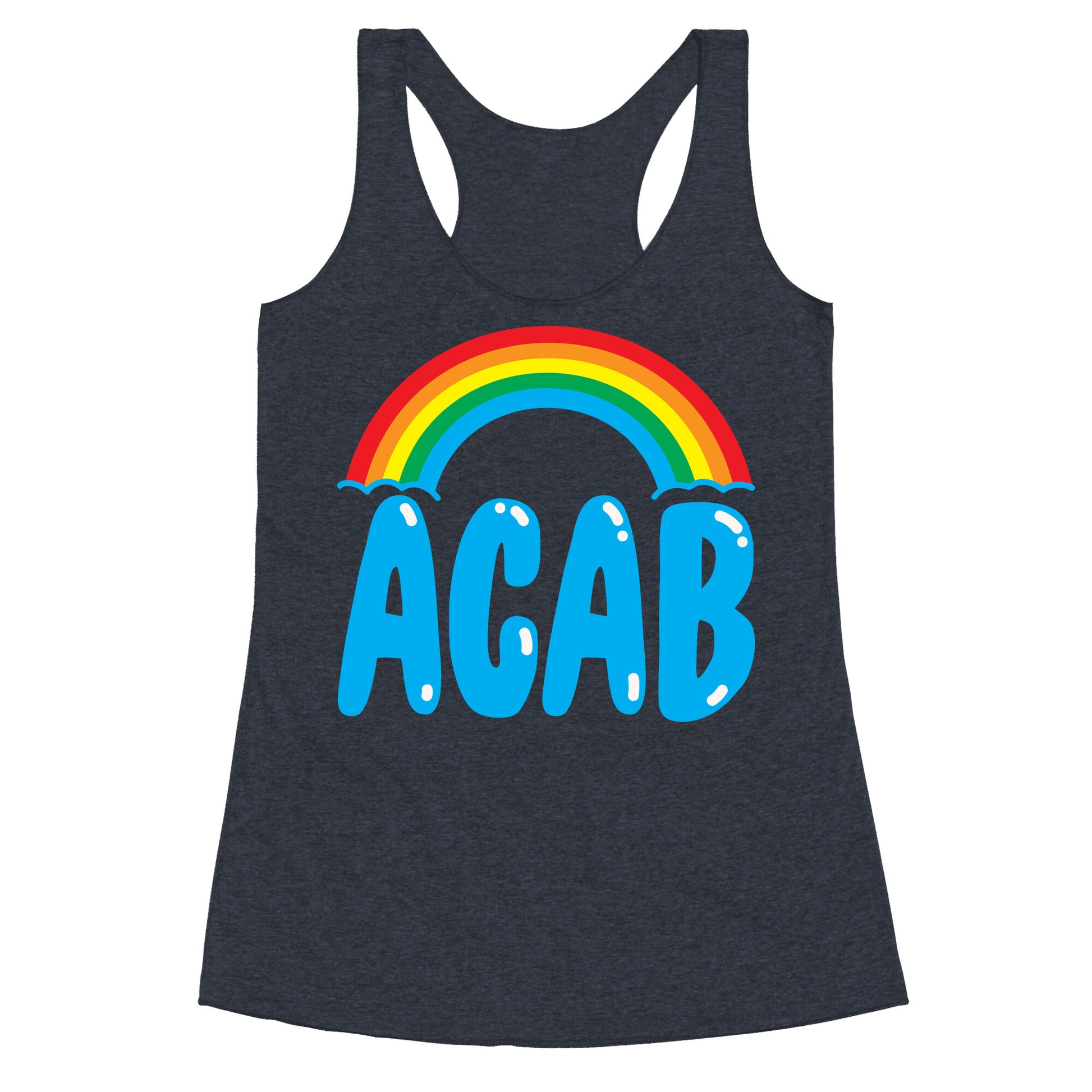 ACAB White Print Racerback Tank