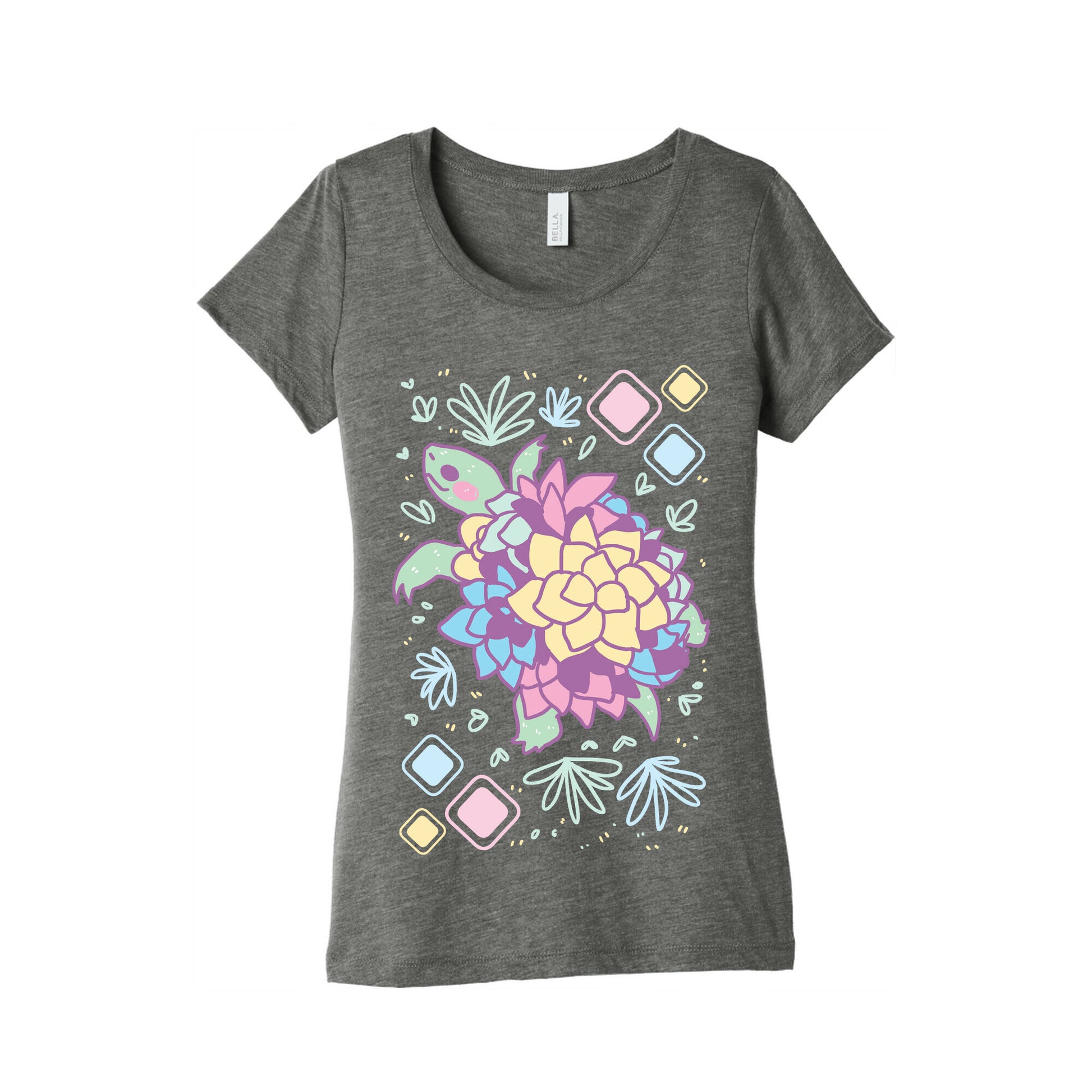 Pastel Succulent Turtle Women's Triblend Tee