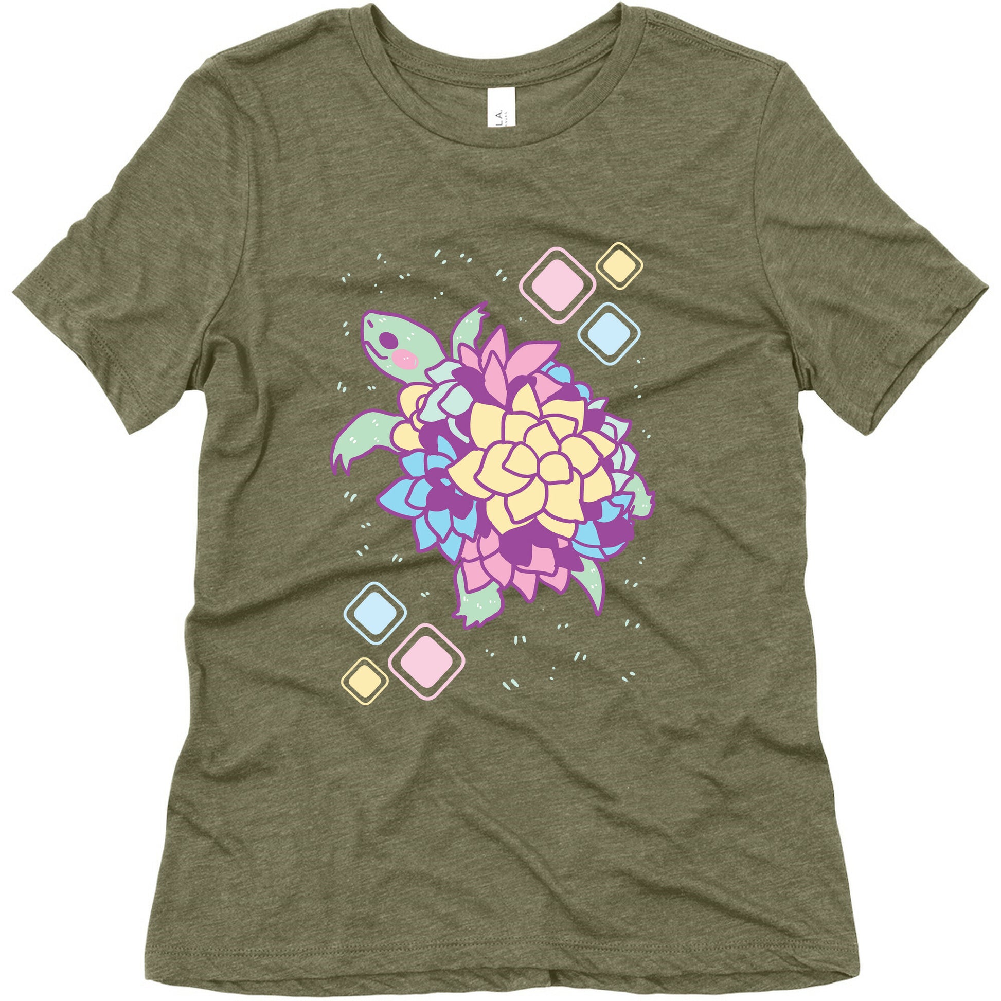 Pastel Succulent Turtle Women's Triblend Tee
