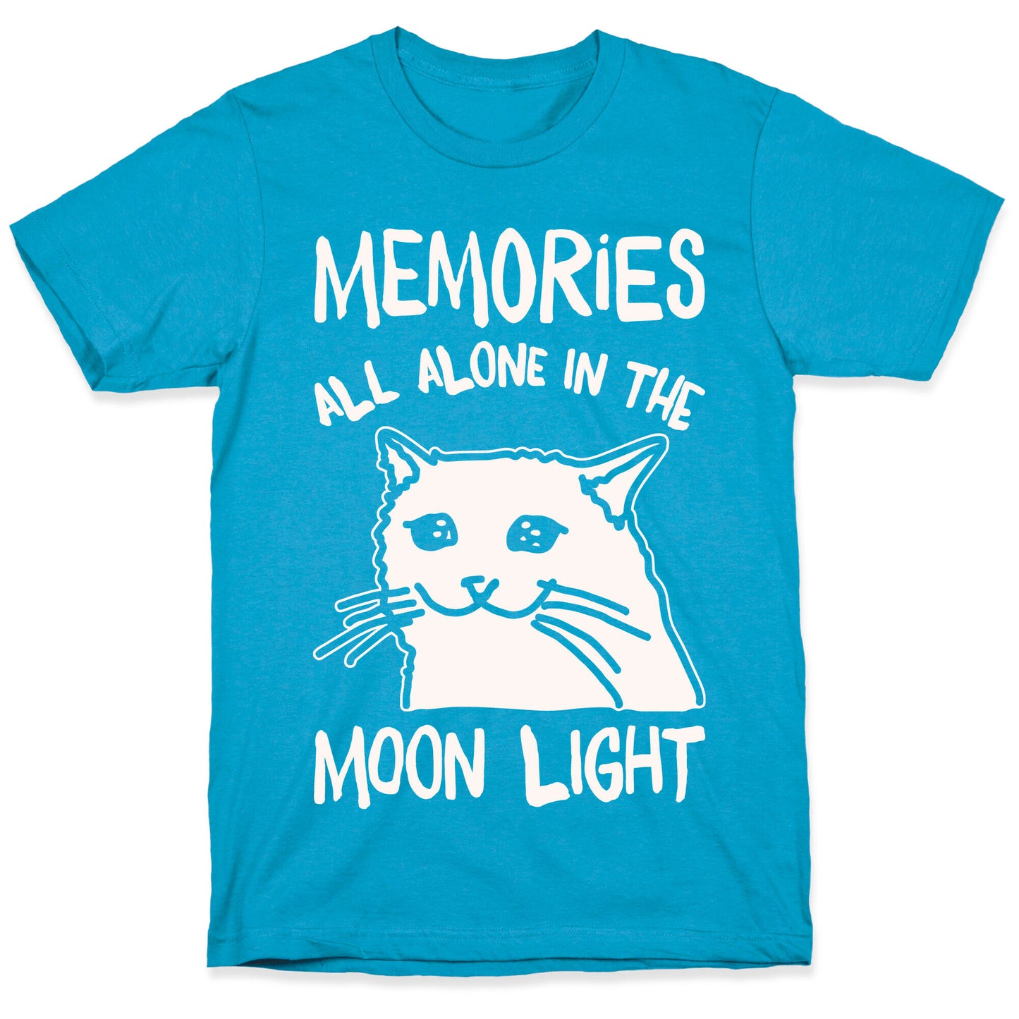 Memories All Alone In The Moonlight Parody White Print Unisex Triblend Tee