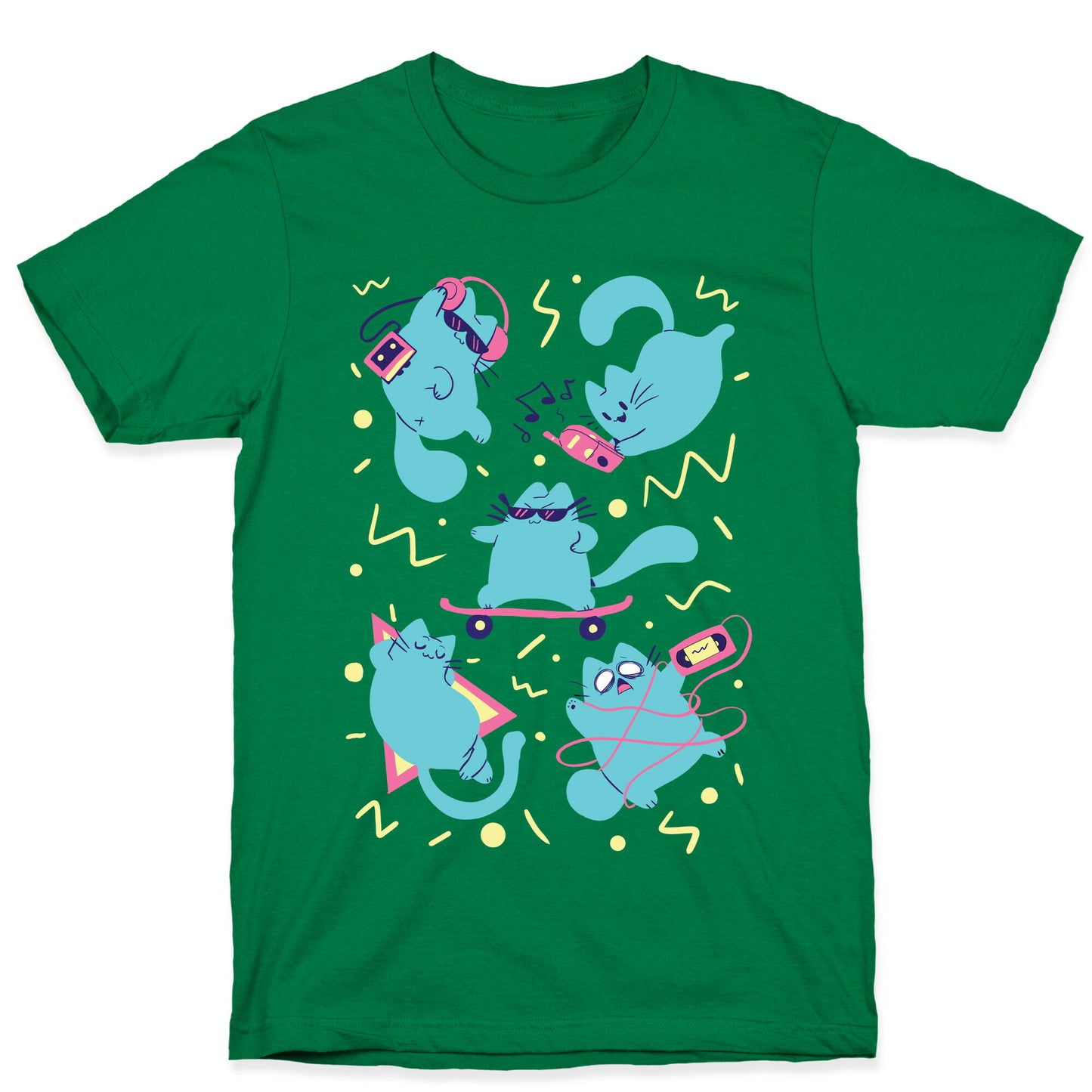 90's Cats Pattern T-Shirt