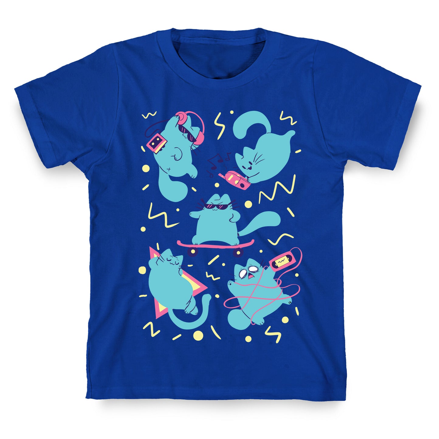 90's Cats Pattern T-Shirt