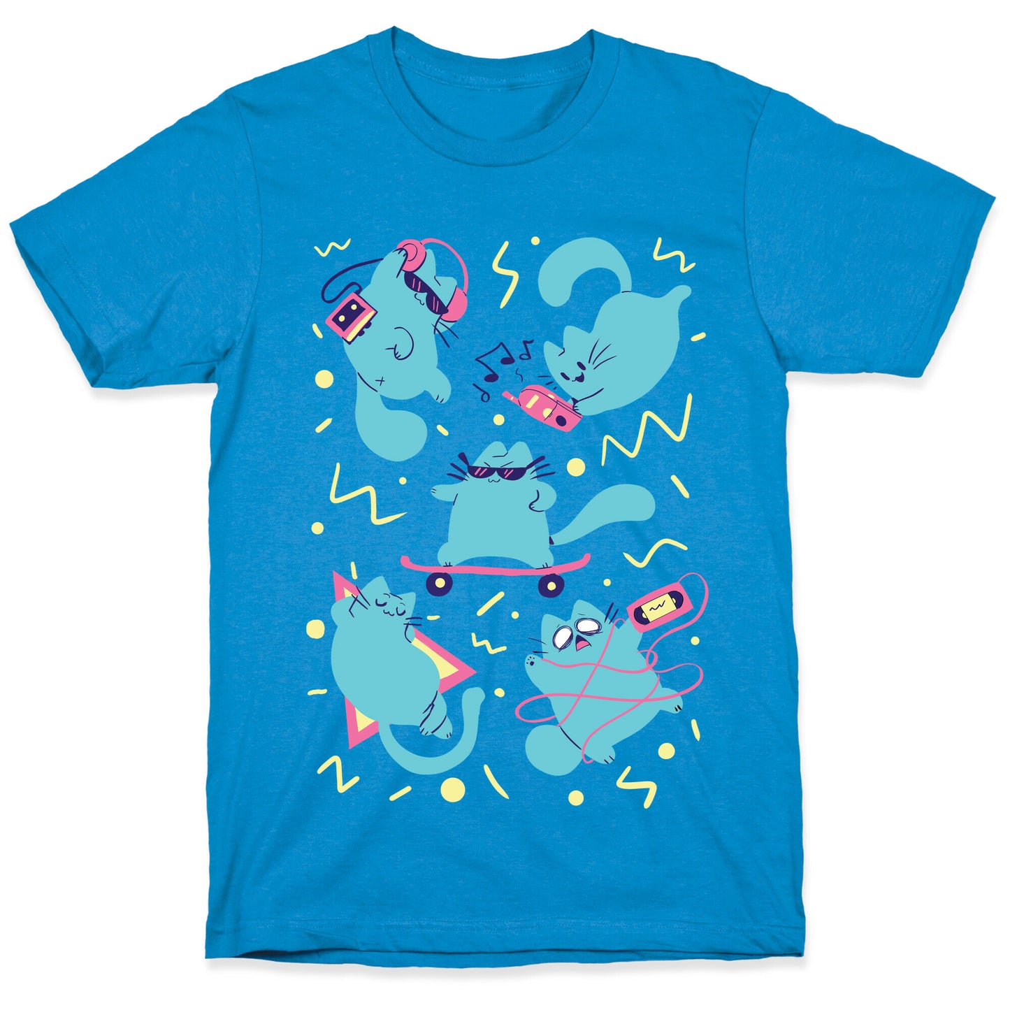 90's Cats Pattern T-Shirt