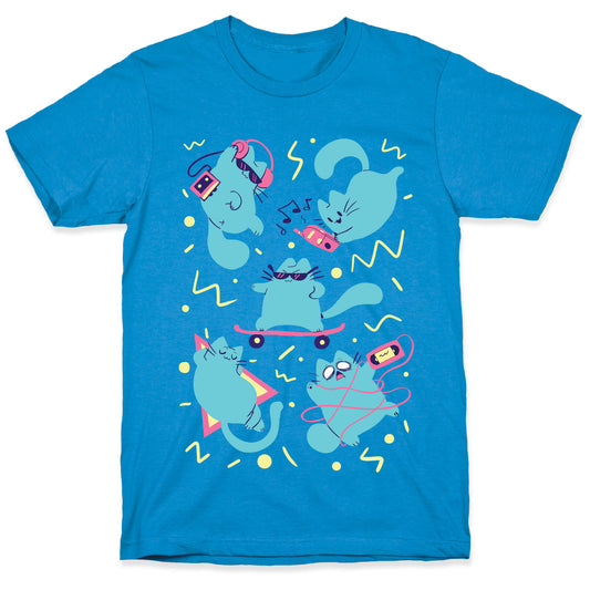 90's Cats Pattern T-Shirt