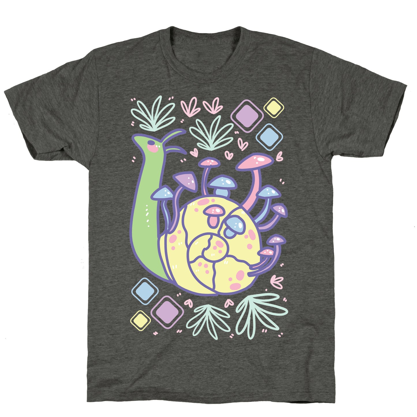 Pastel Mushroom Snail Unisex Triblend Tee