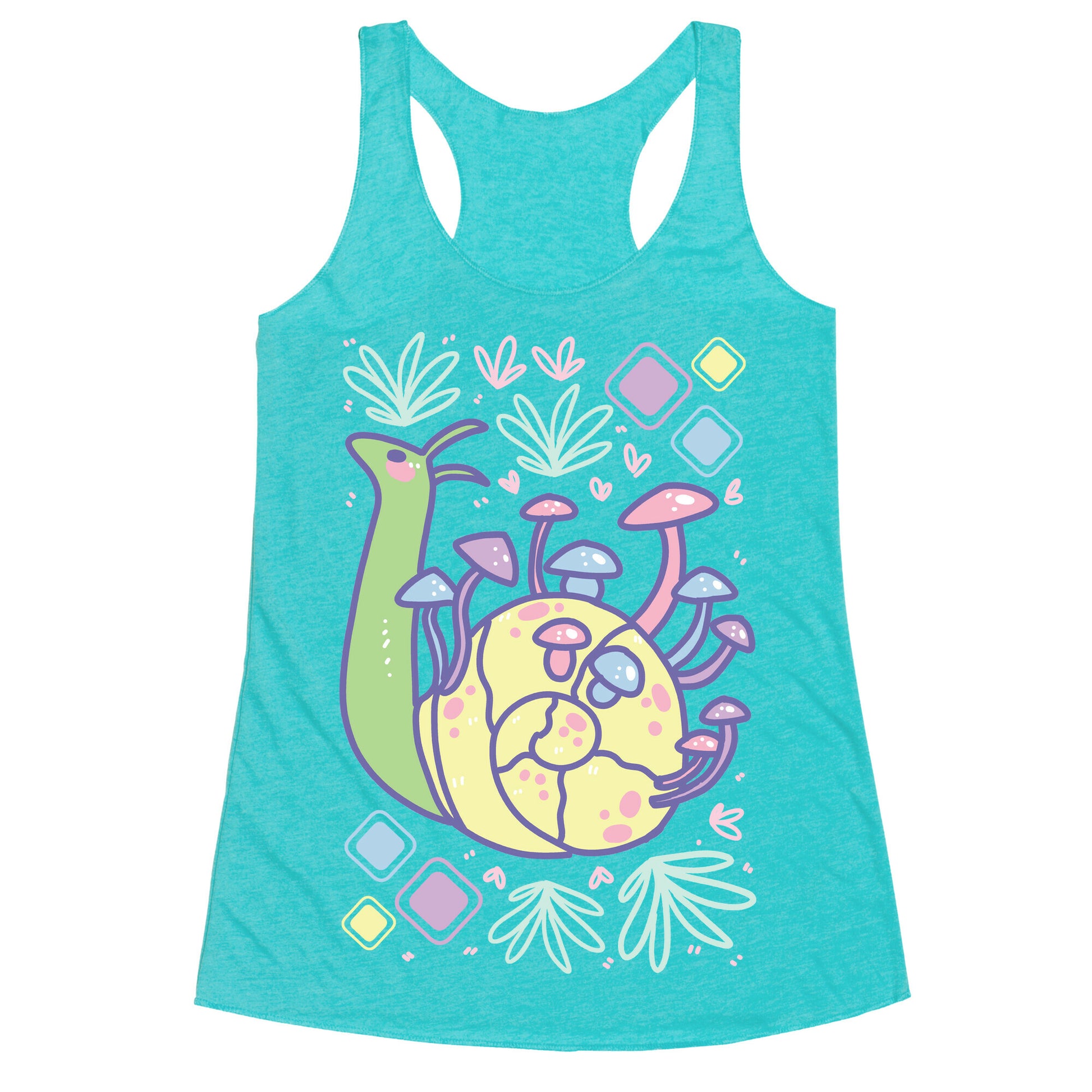 Pastel Mushroom Snail Racerback Tank