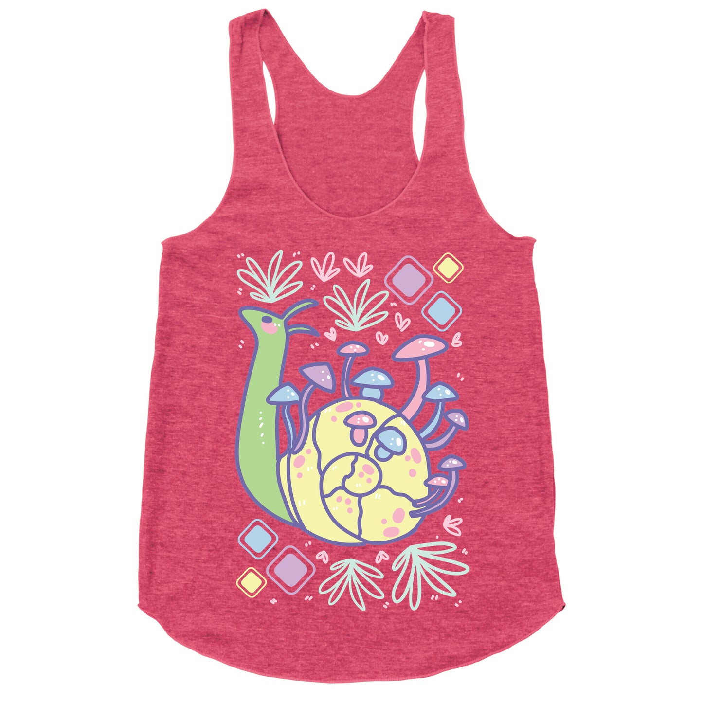 Pastel Mushroom Snail Racerback Tank