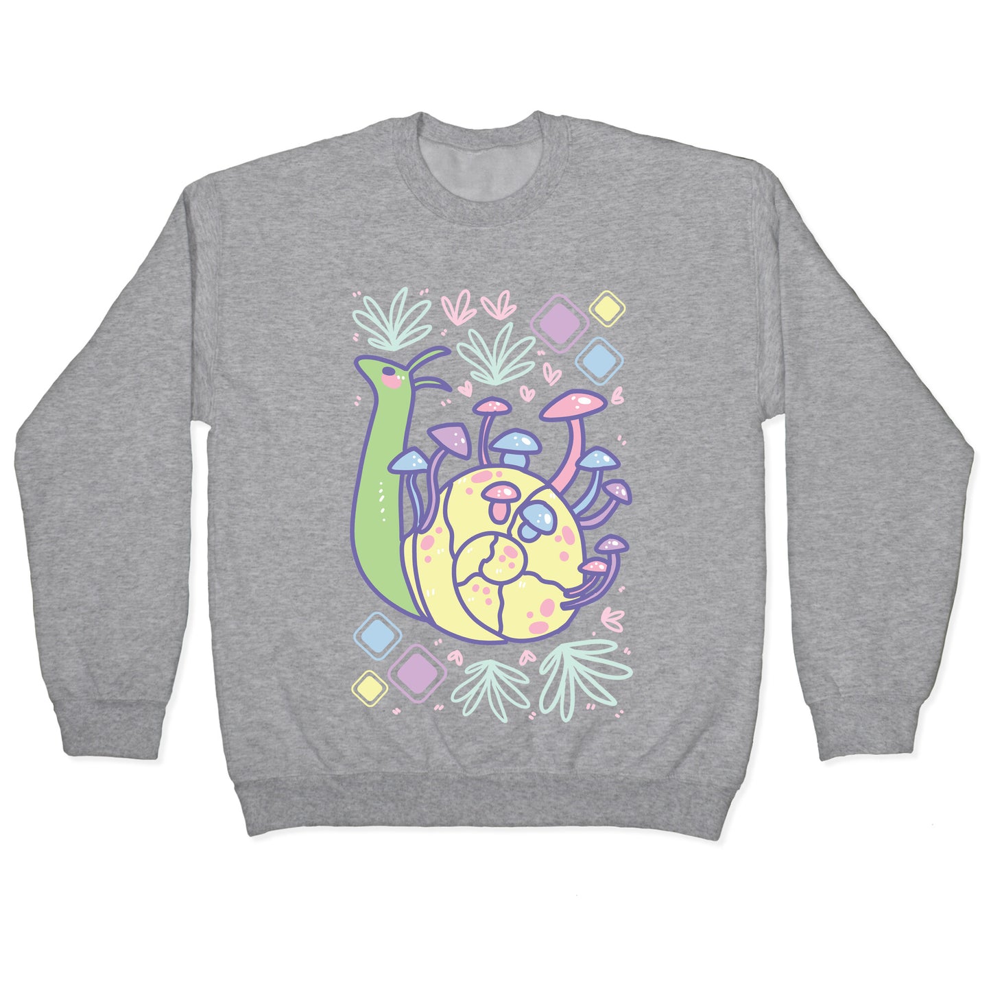 Pastel Mushroom Snail Crewneck Sweatshirt