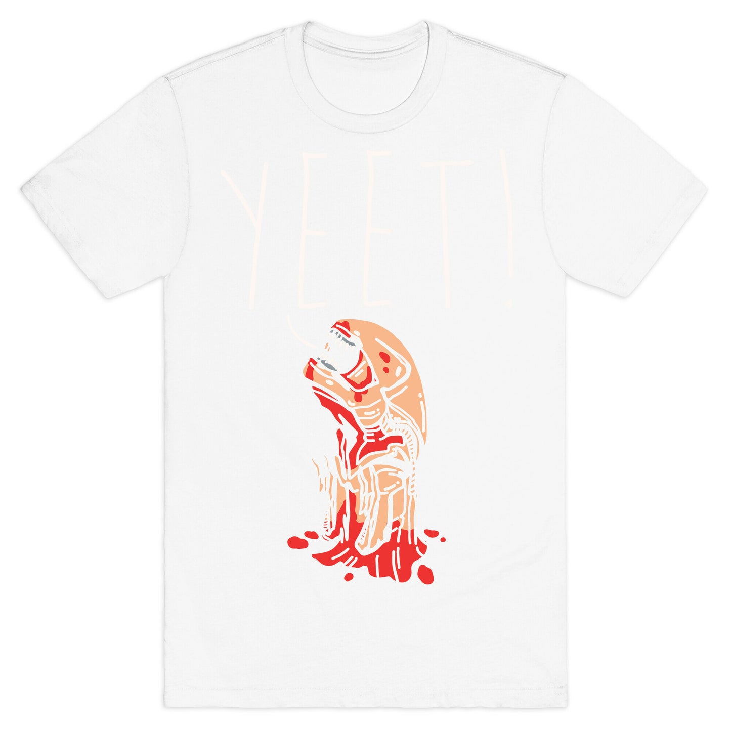 Yeet Alien Parody White Print T-Shirt