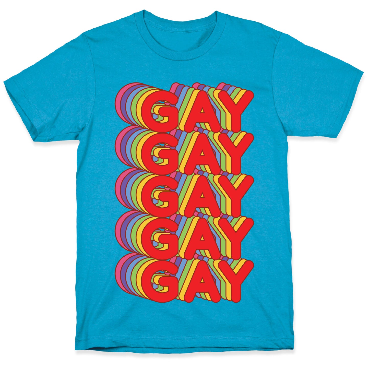 Gay Retro Rainbow Unisex Triblend Tee