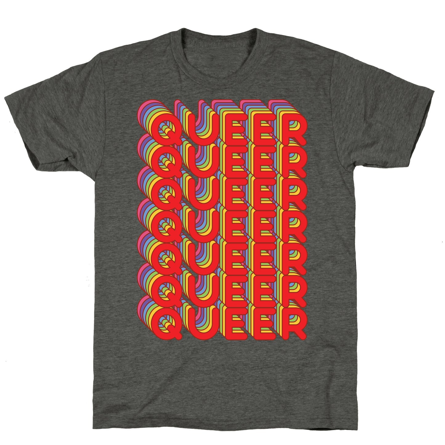 Queer Retro Rainbow Unisex Triblend Tee