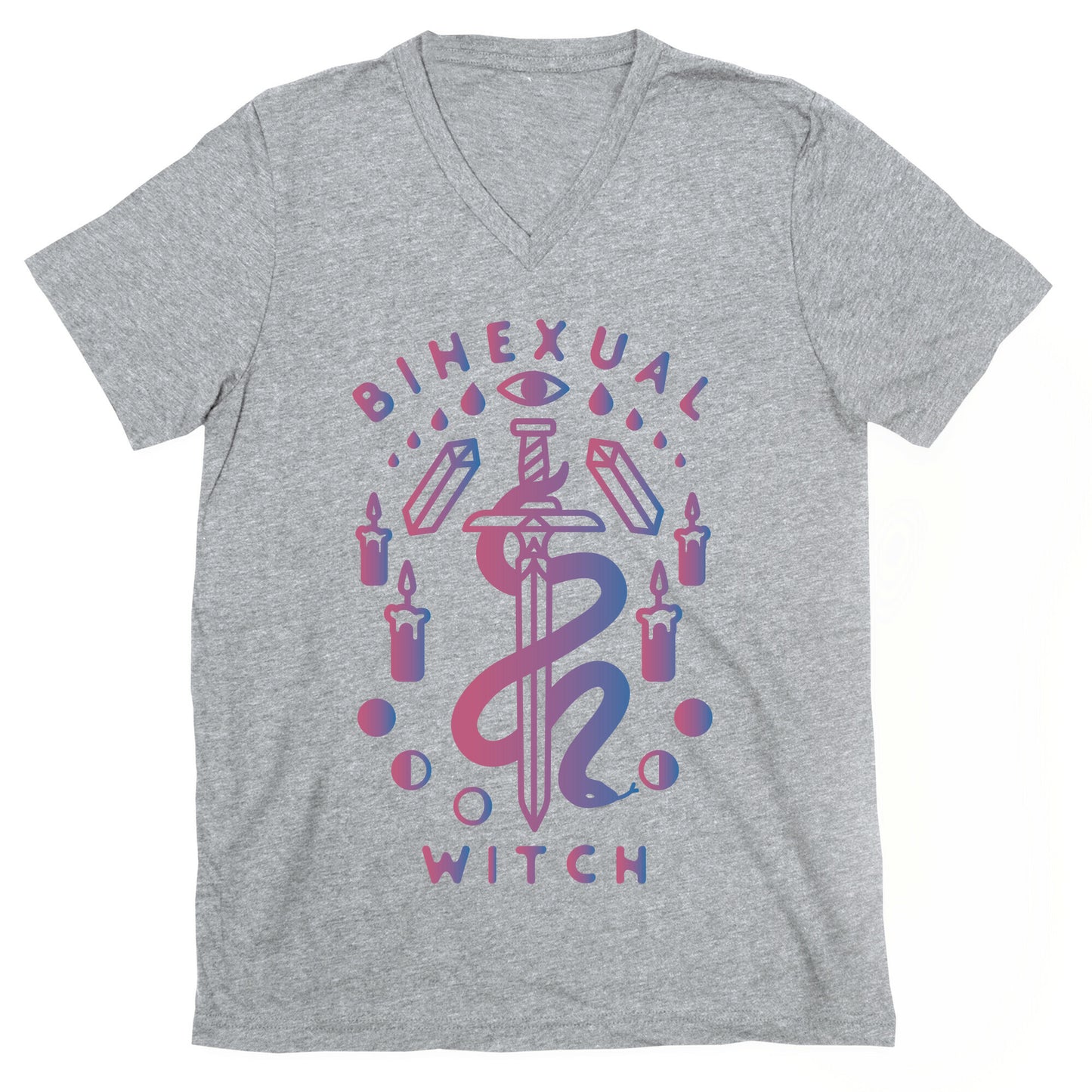 Bihexual Witch Bisexual Pride Colors V-Neck