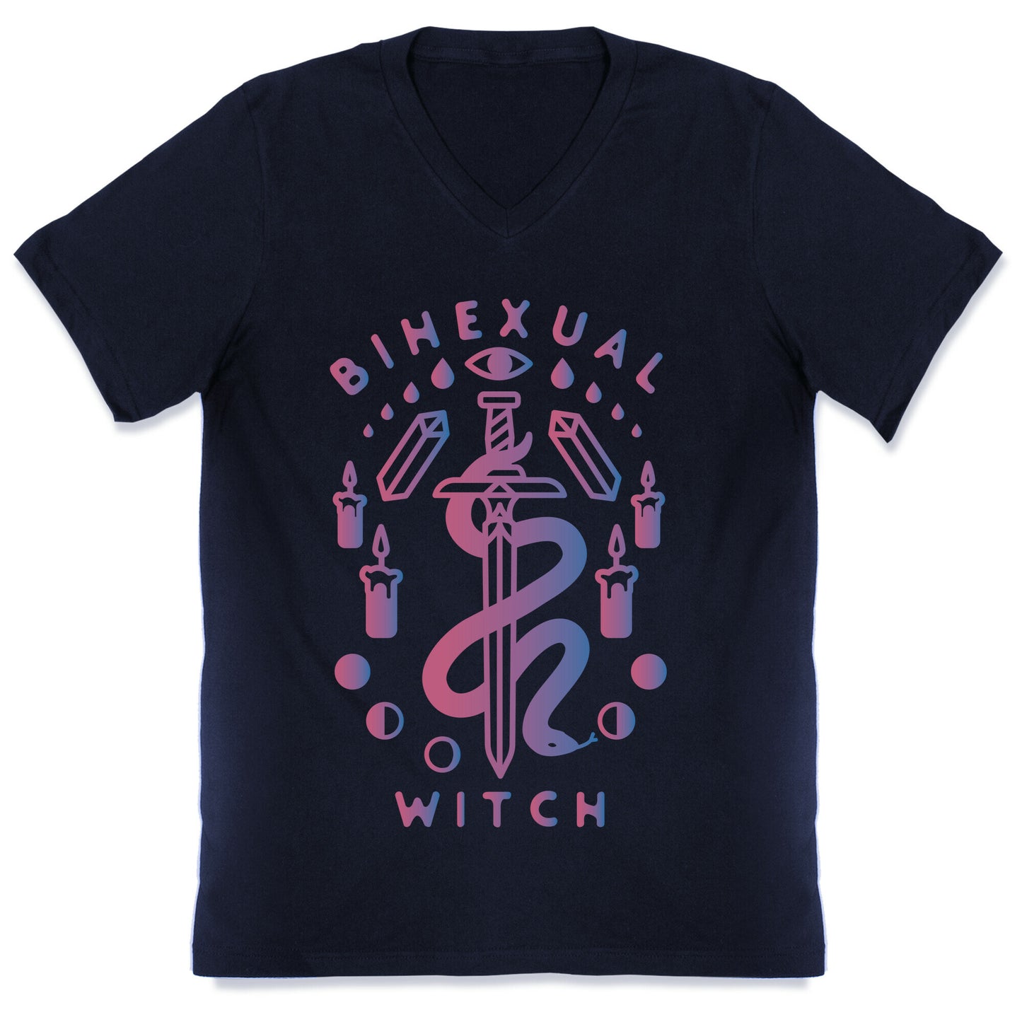 Bihexual Witch Bisexual Pride Colors V-Neck